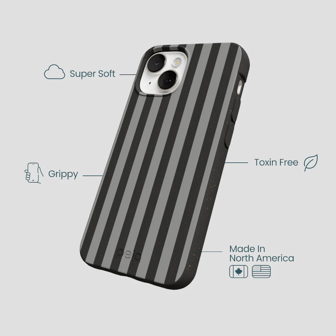 Black Shadow Stripes iPhone 13 Case - Image 4