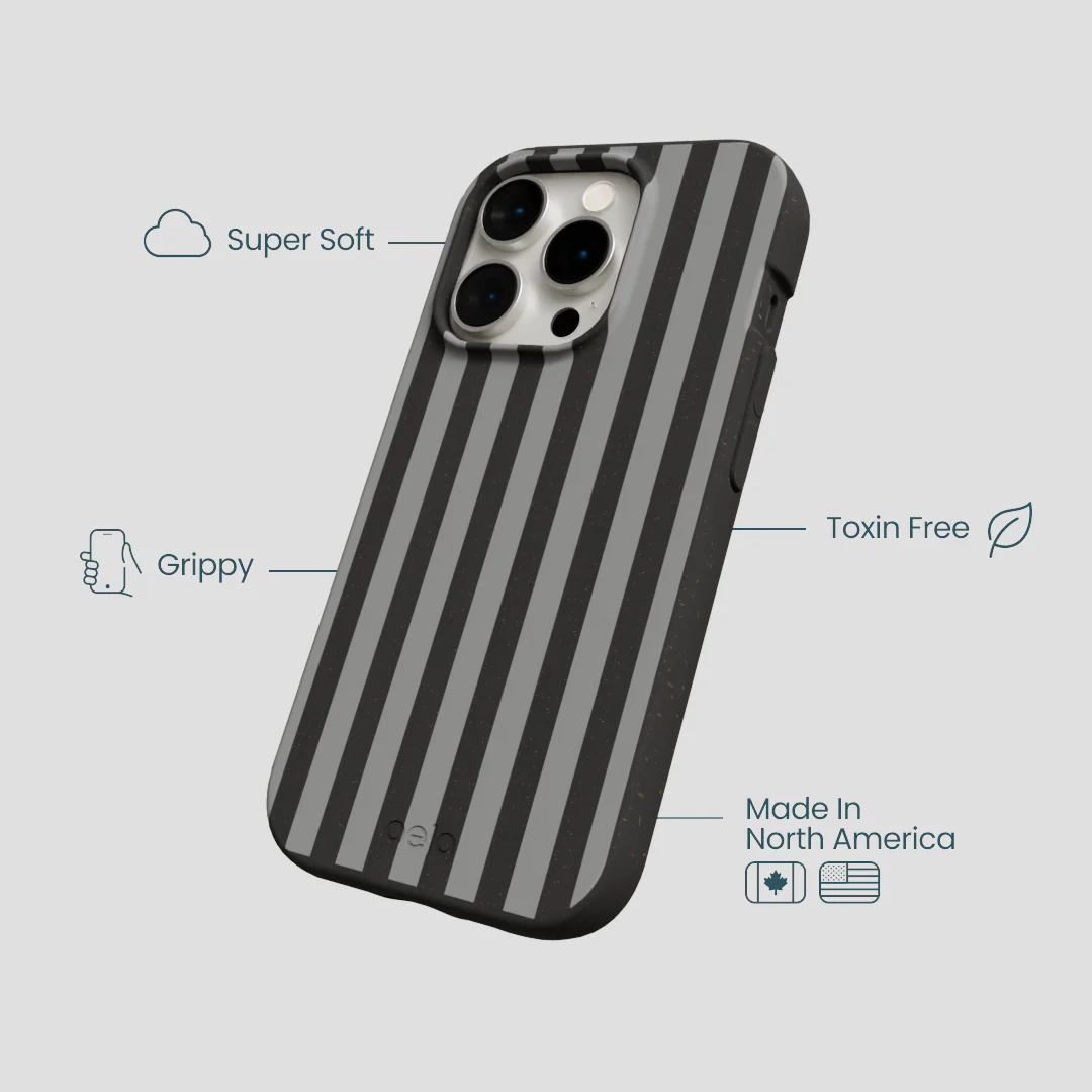 Black Shadow Stripes iPhone 14 Pro Case - Image 4