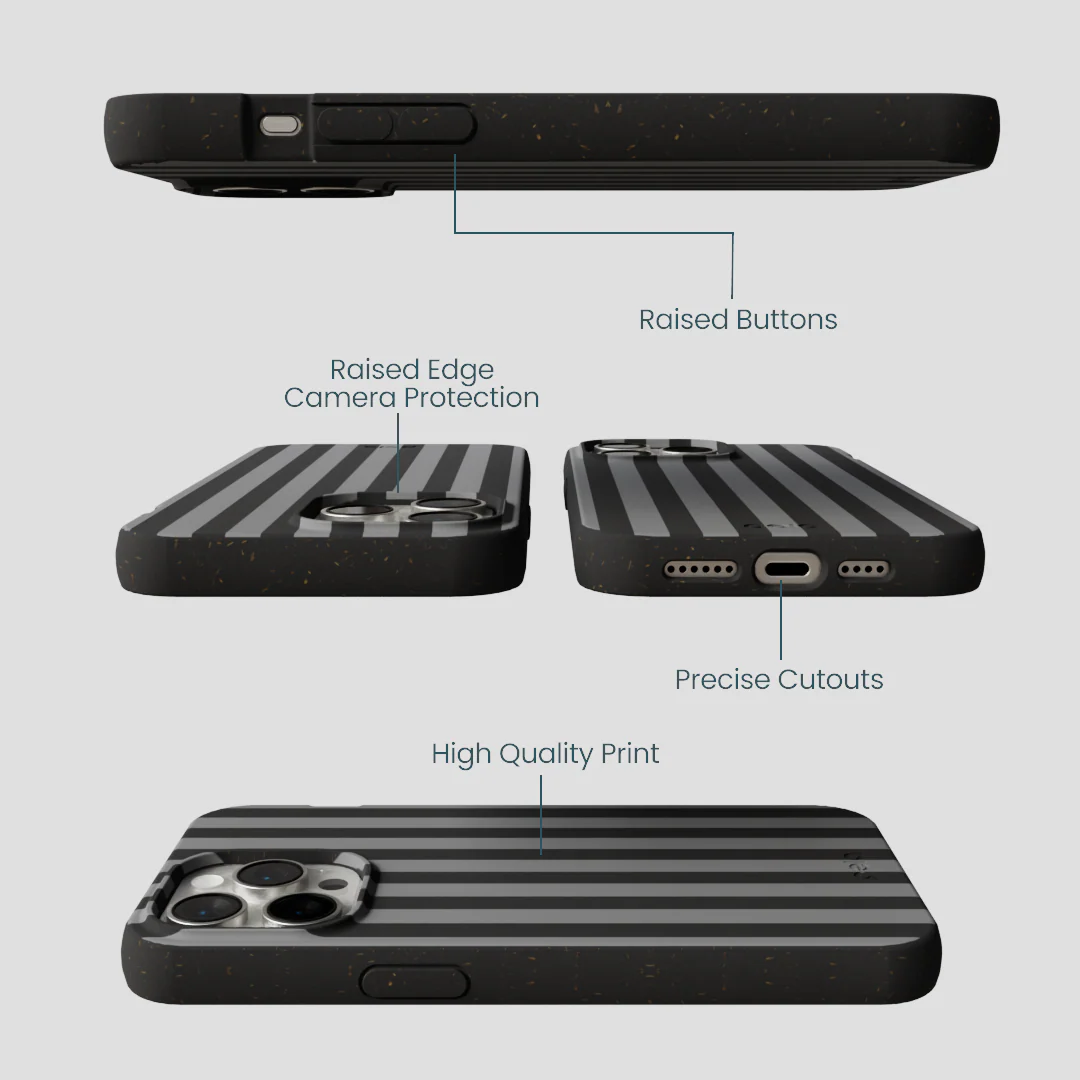 Black Shadow Stripes iPhone 14 Pro Max Case - Image 3