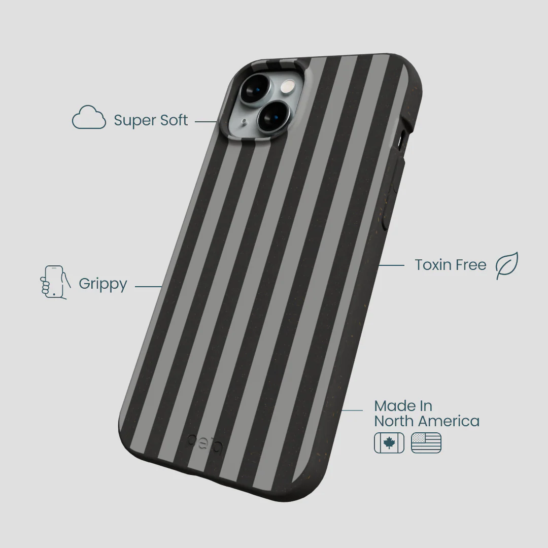 Black Shadow Stripes iPhone 15 Plus Case - Image 4