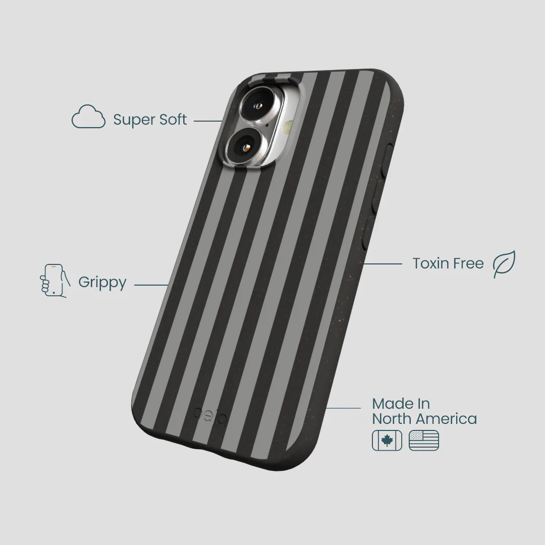 Black Shadow Stripes iPhone 16 Case - Image 4