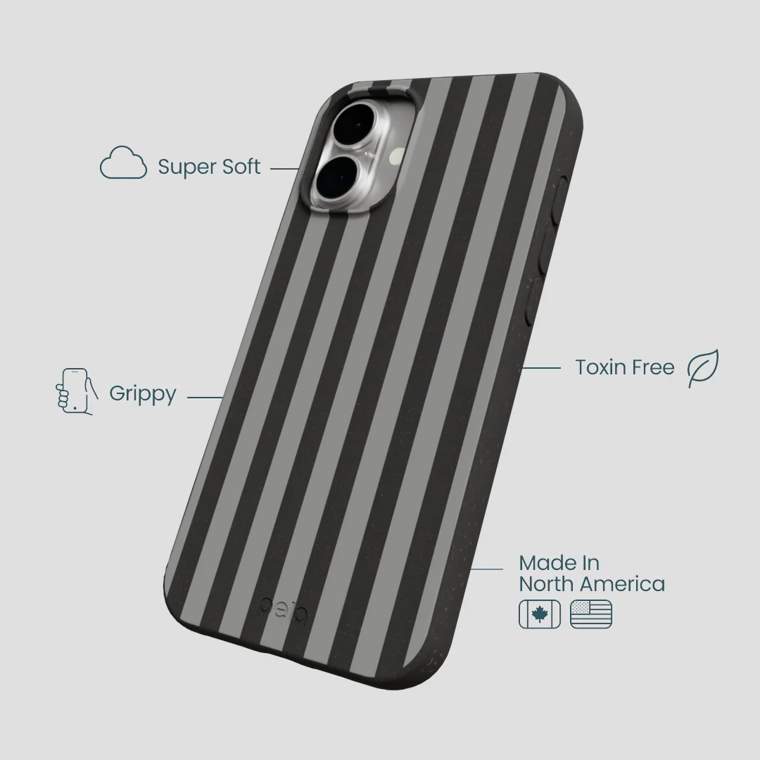 Black Shadow Stripes iPhone 16 Plus Case - Image 4