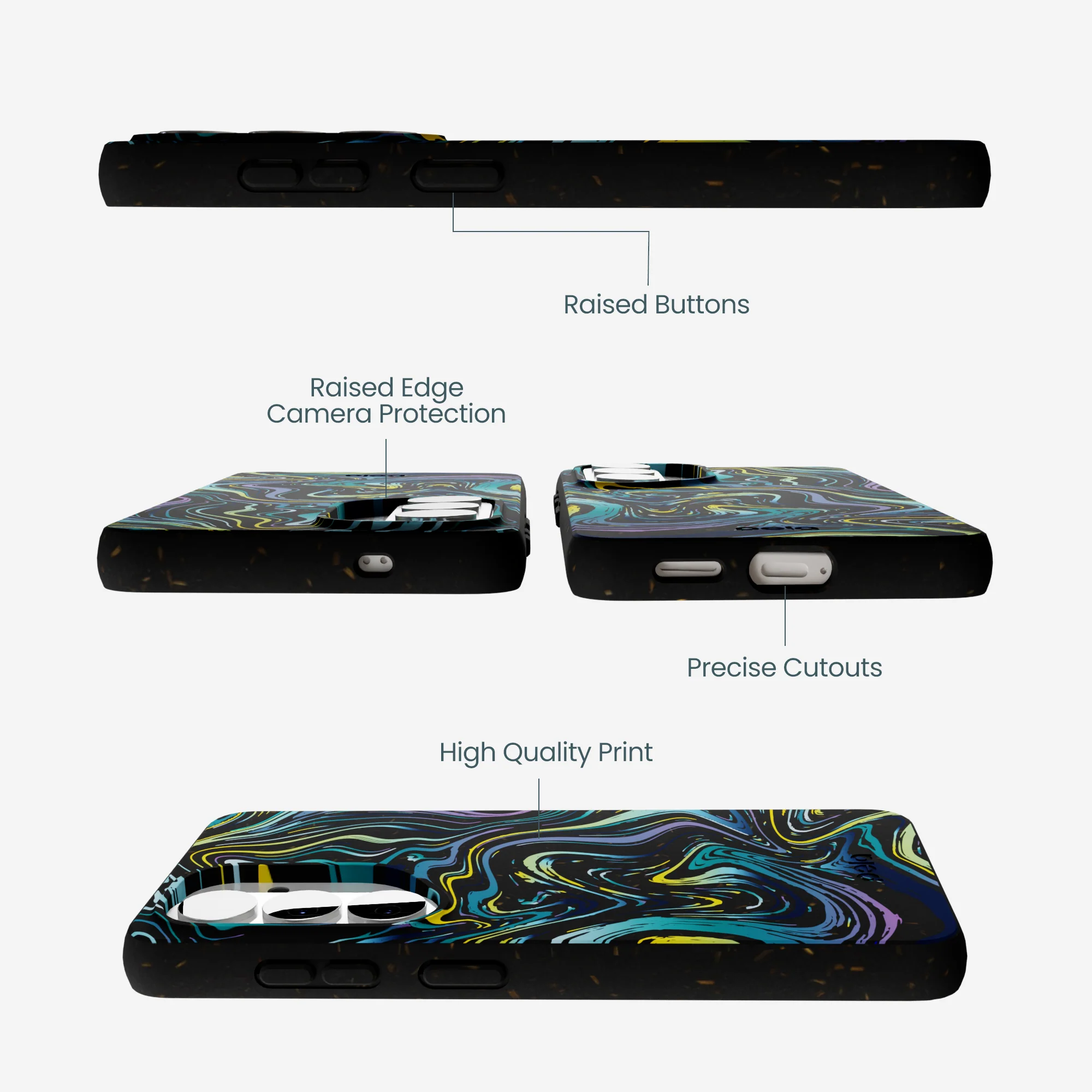 Black Space Waves Samsung Galaxy S26 Case - Image 2