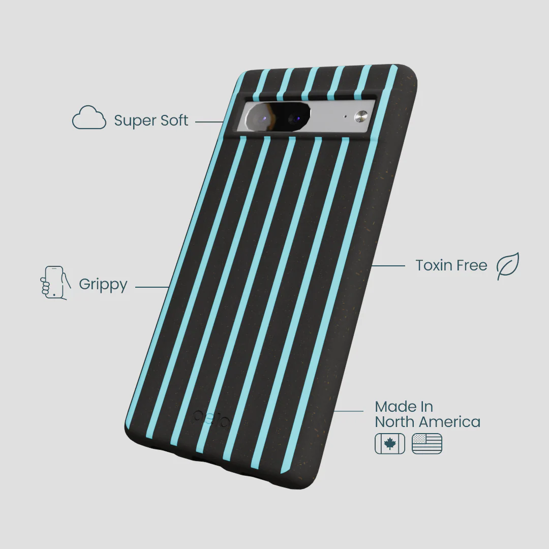 Black Tidal Light Stripes Google Pixel 7 Case - Image 3