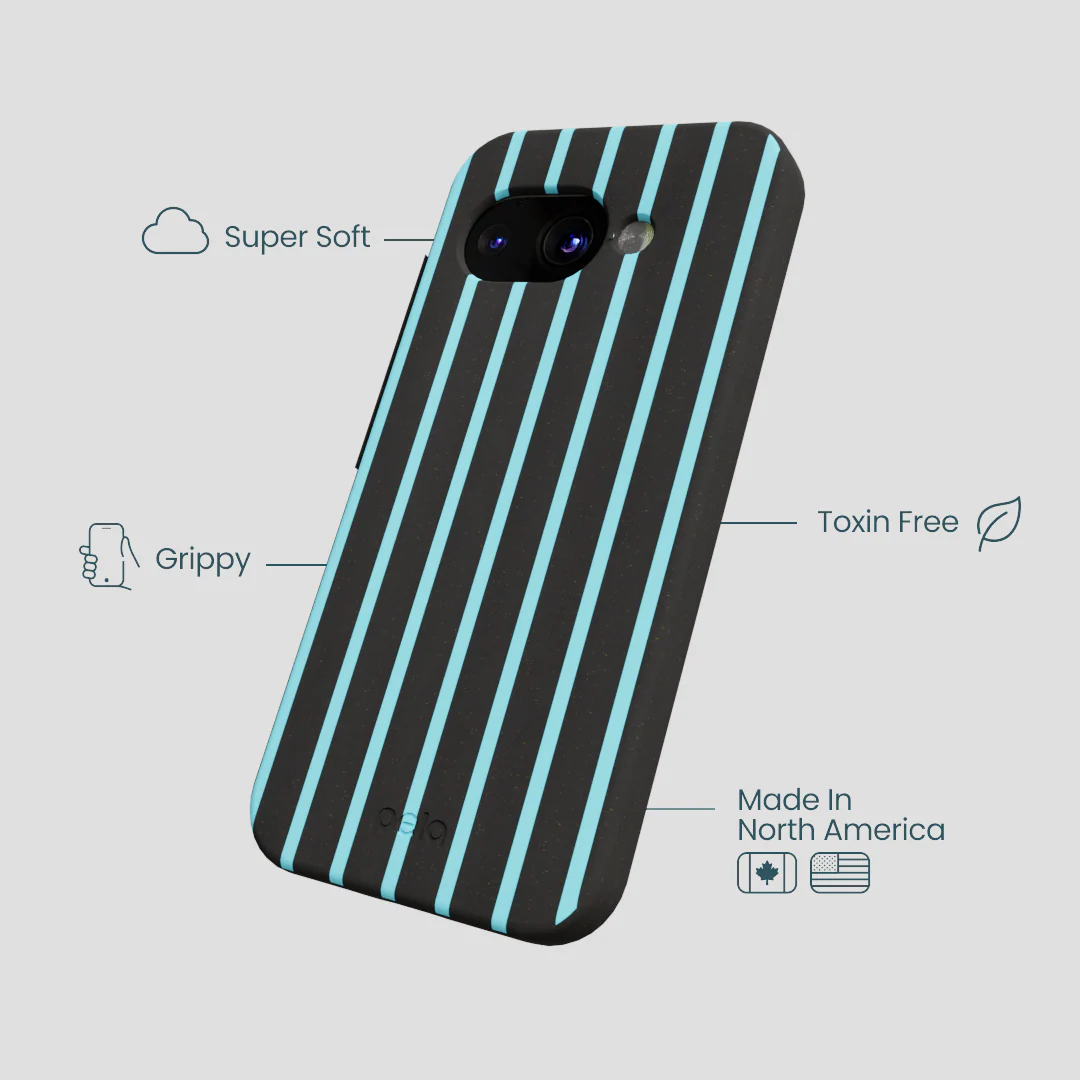Black Tidal Light Stripes Google Pixel 9a Case - Image 3