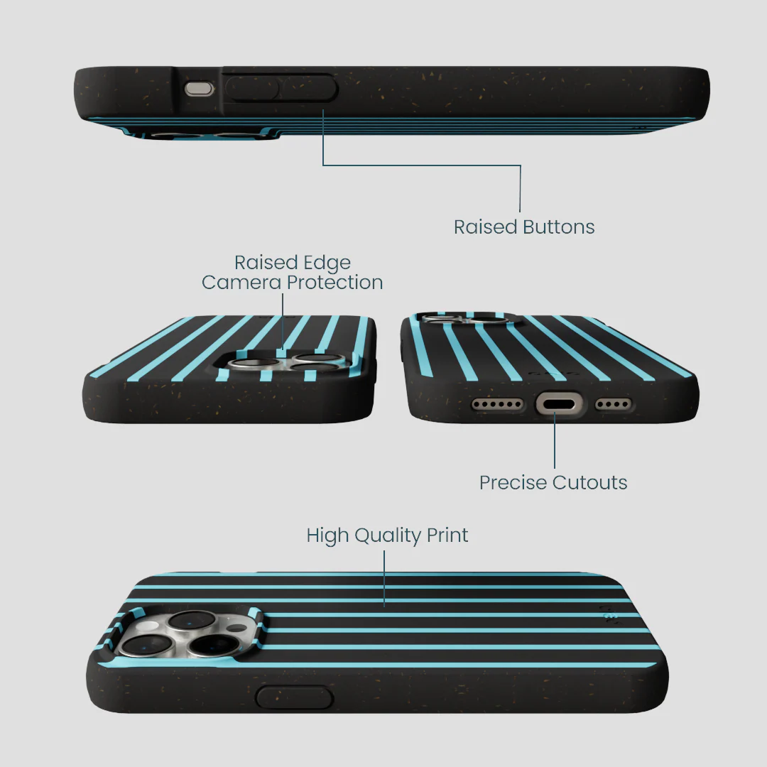 Black Tidal Light Stripes iPhone 15 Pro Max Case - Image 2