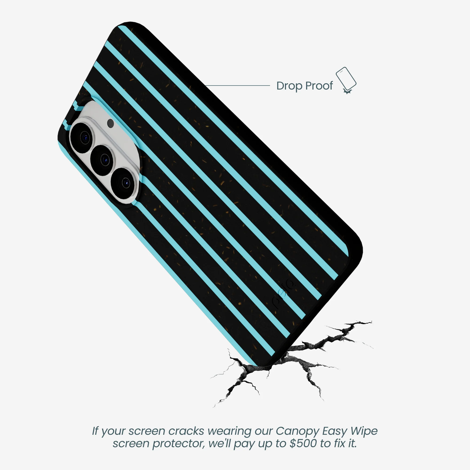 Black Tidal Light Stripes Samsung Galaxy S26 Case - Image 4