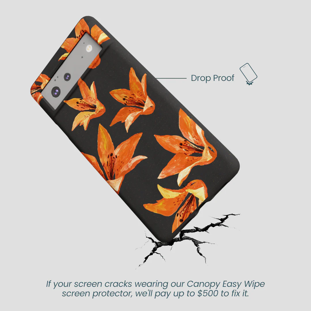Black Tiger Lily Google Pixel 6a Case - Image 5