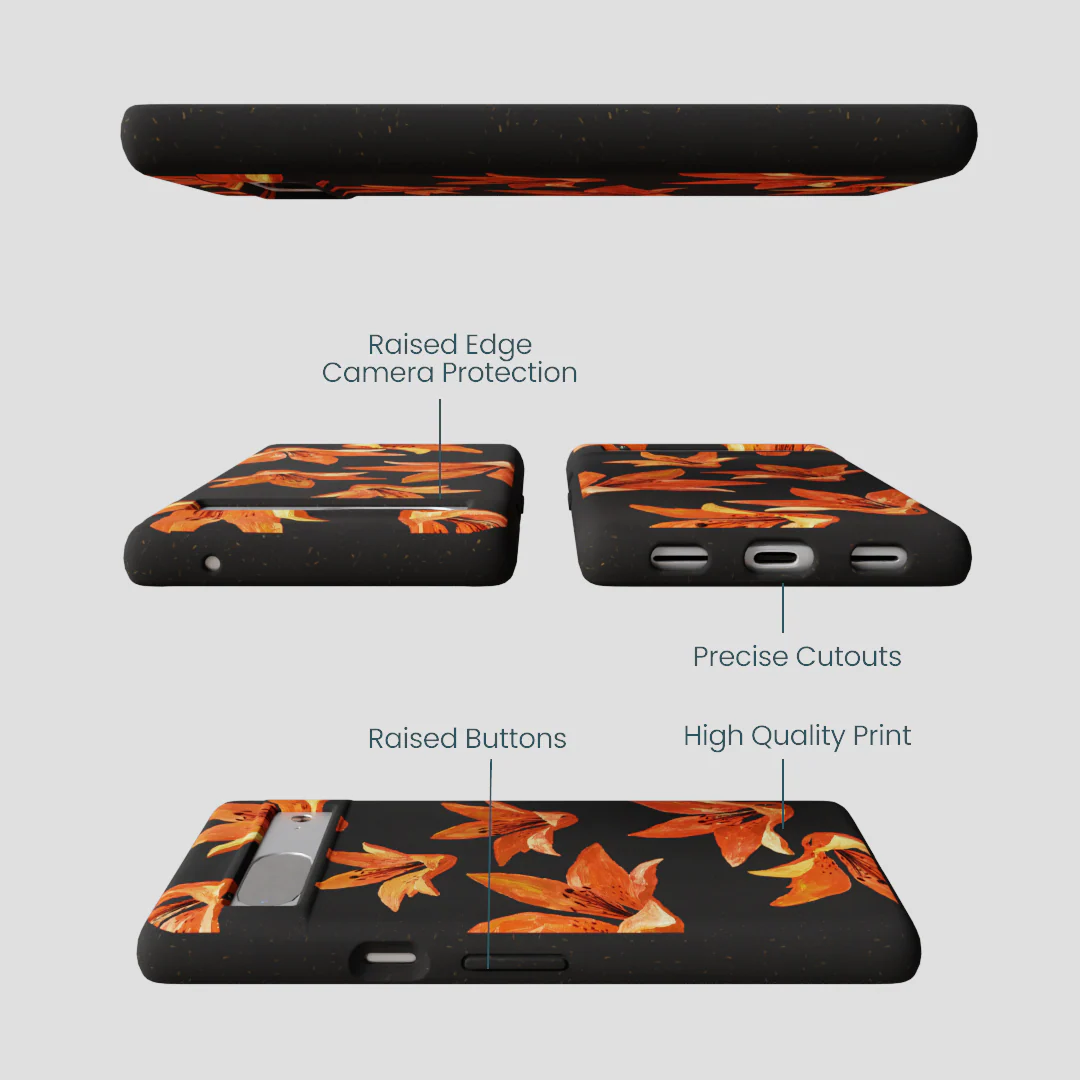 Black Tiger Lily Google Pixel 7 Case - Image 3