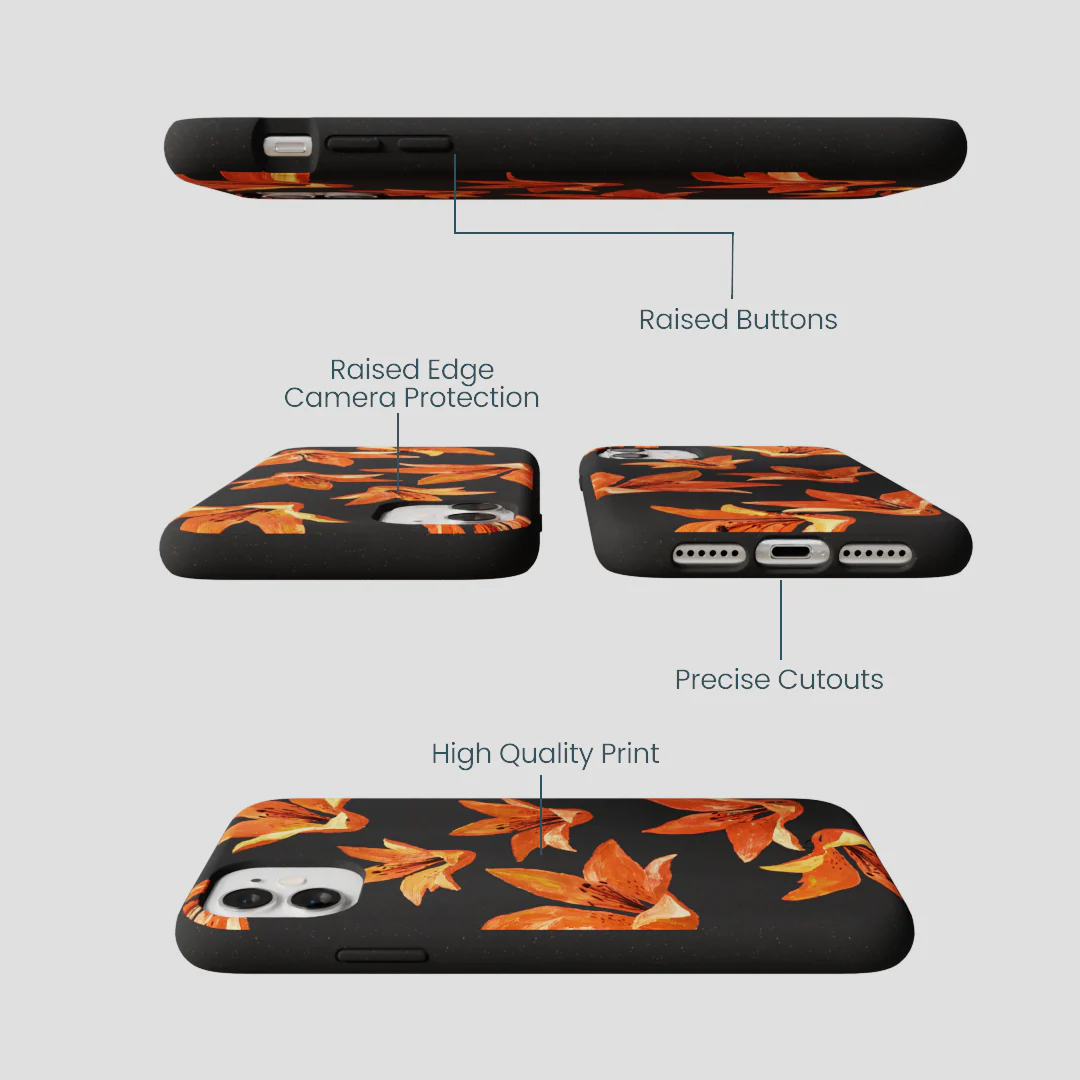 Black Tiger Lily iPhone 11 Case - Image 3
