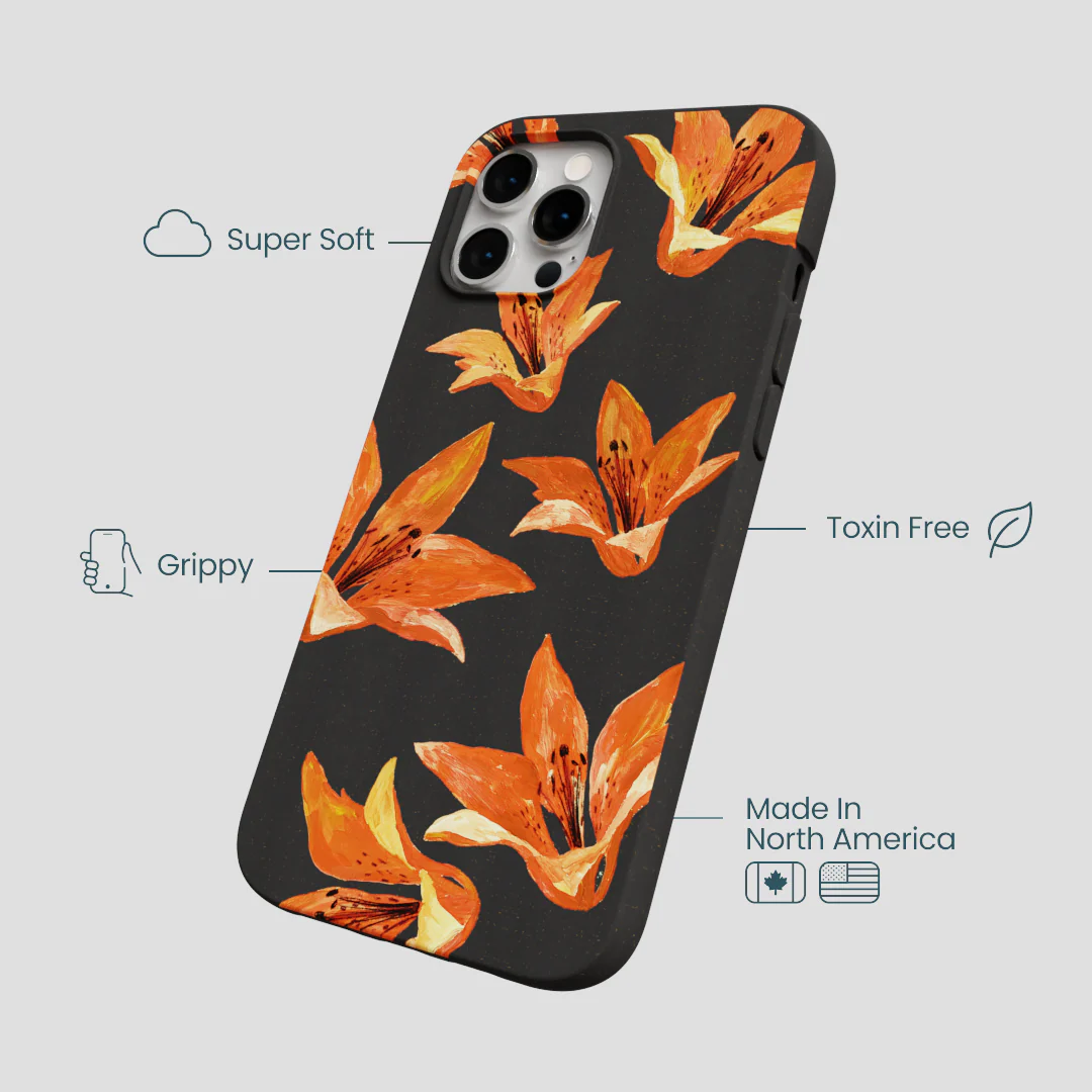 Black Tiger Lily iPhone 12 Pro Max Case - Image 4
