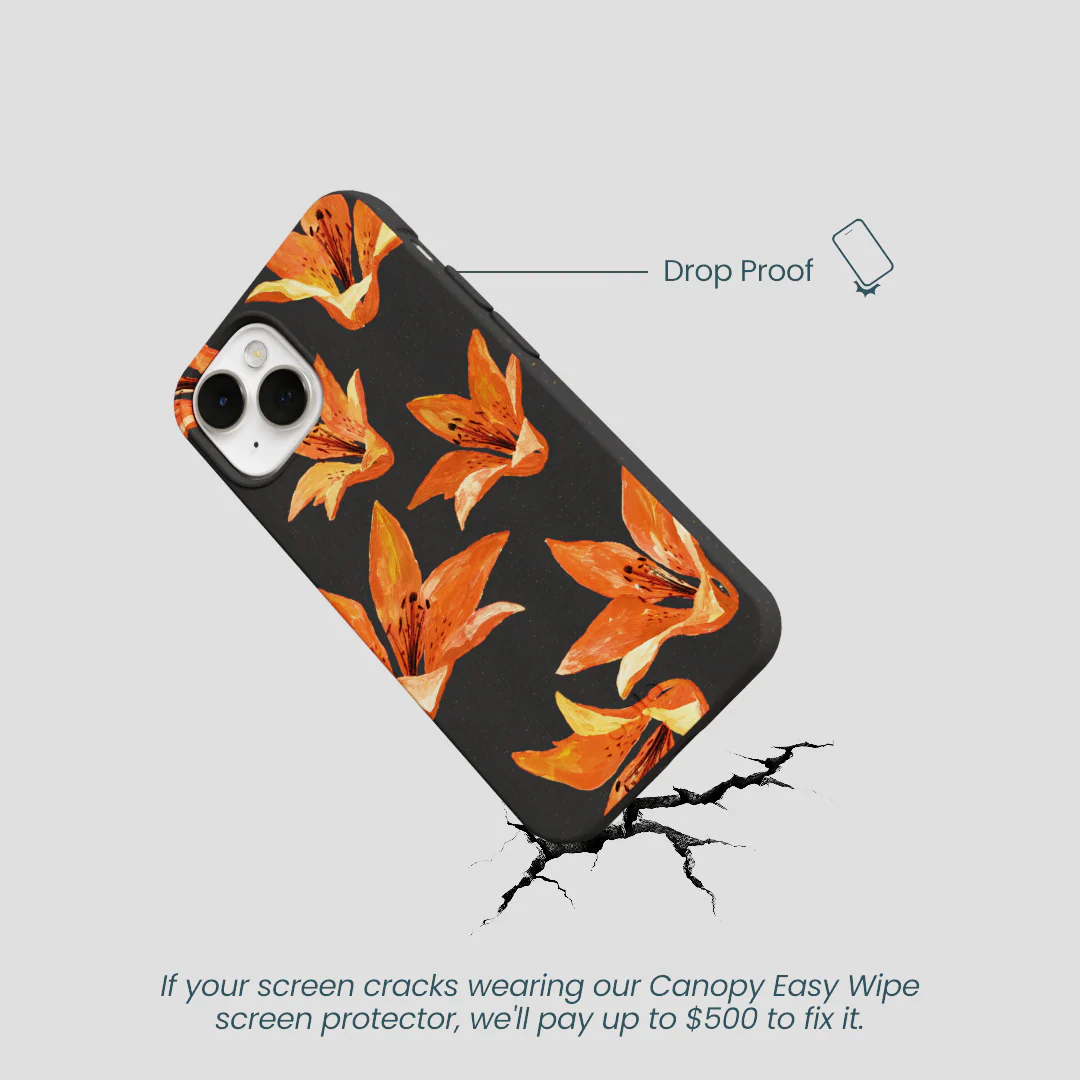 Black Tiger Lily iPhone 13 Mini Case - Image 5