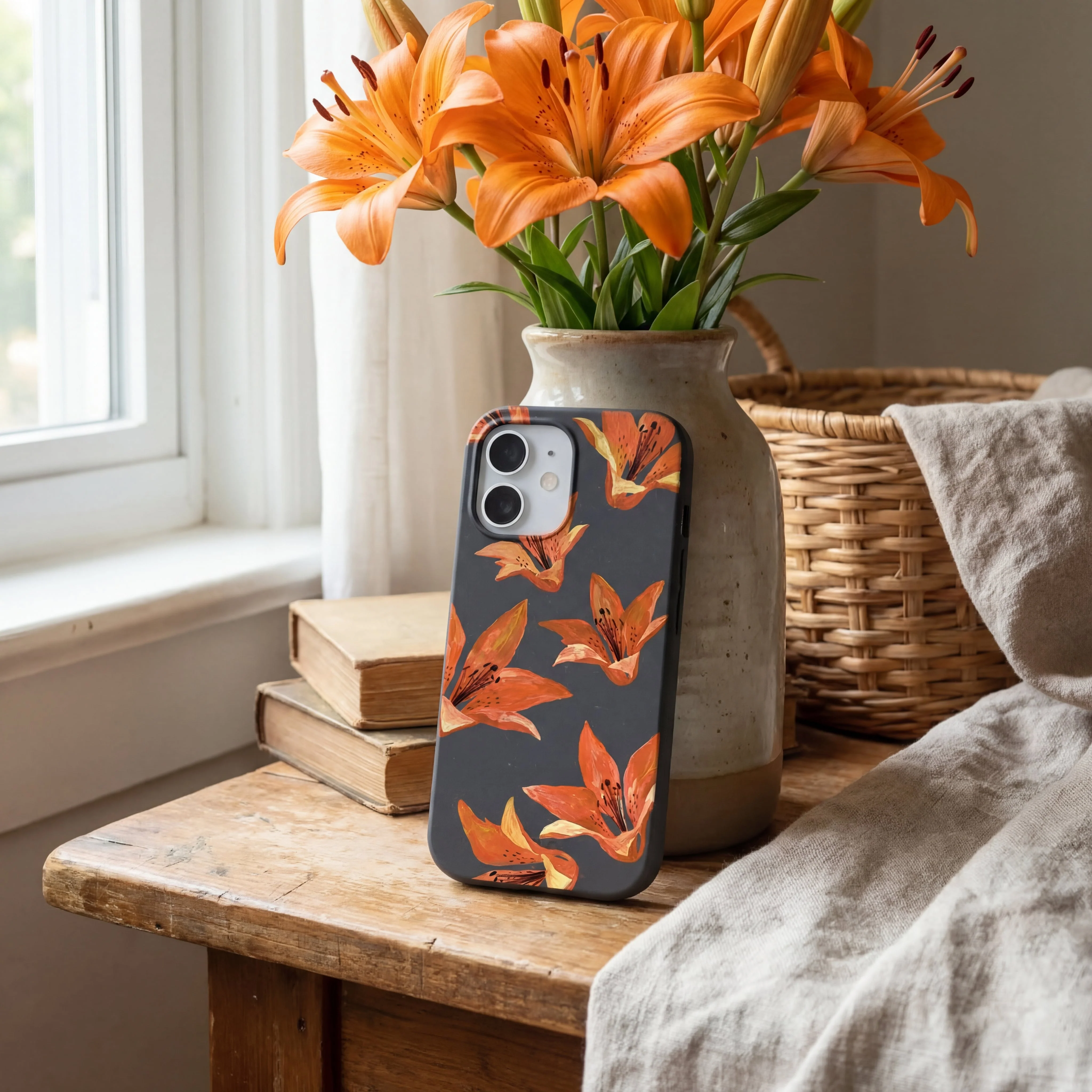Black Tiger Lily iPhone 16e/17e Case - Image 2