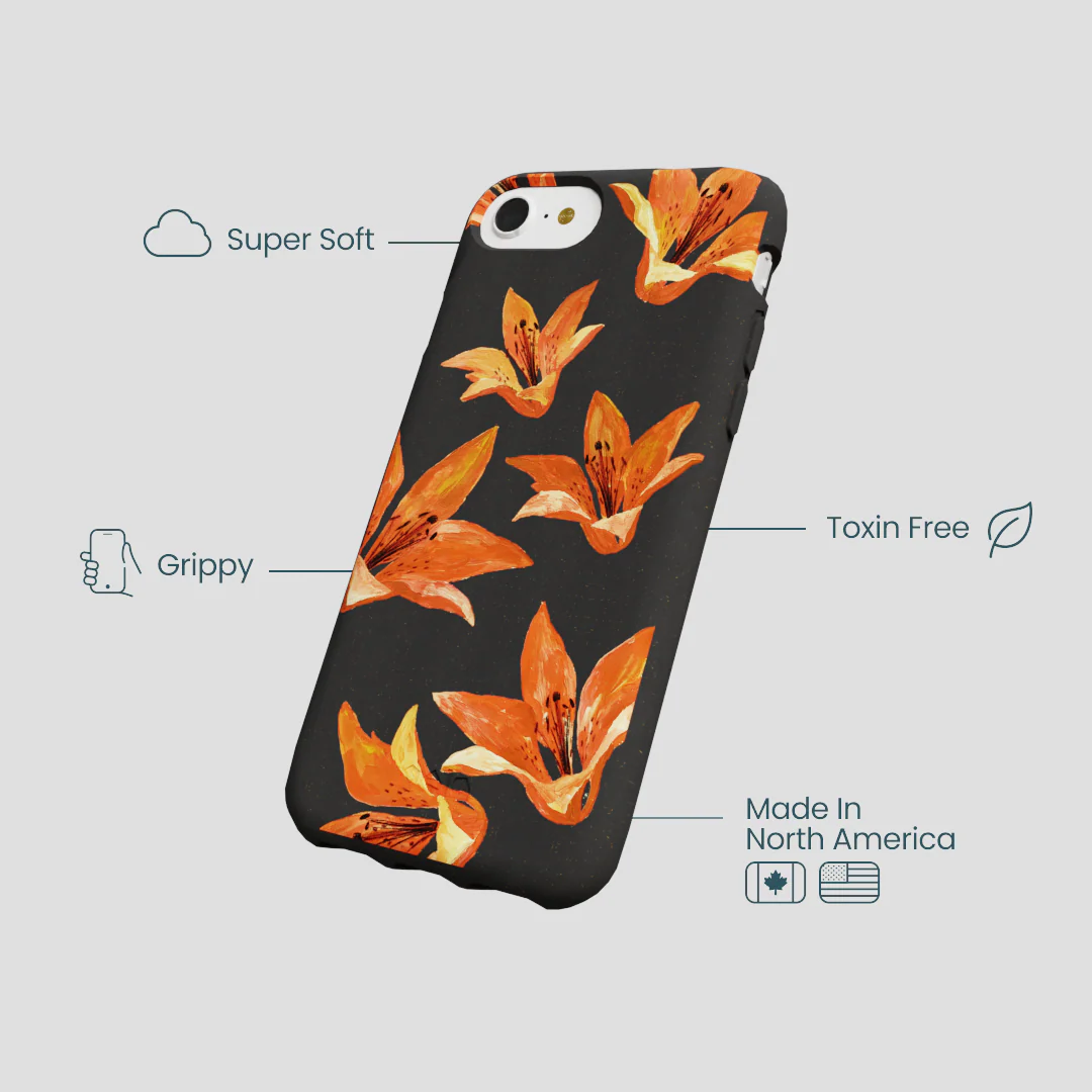 Black Tiger Lily iPhone 6/6s/7/8/SE Case - Image 4