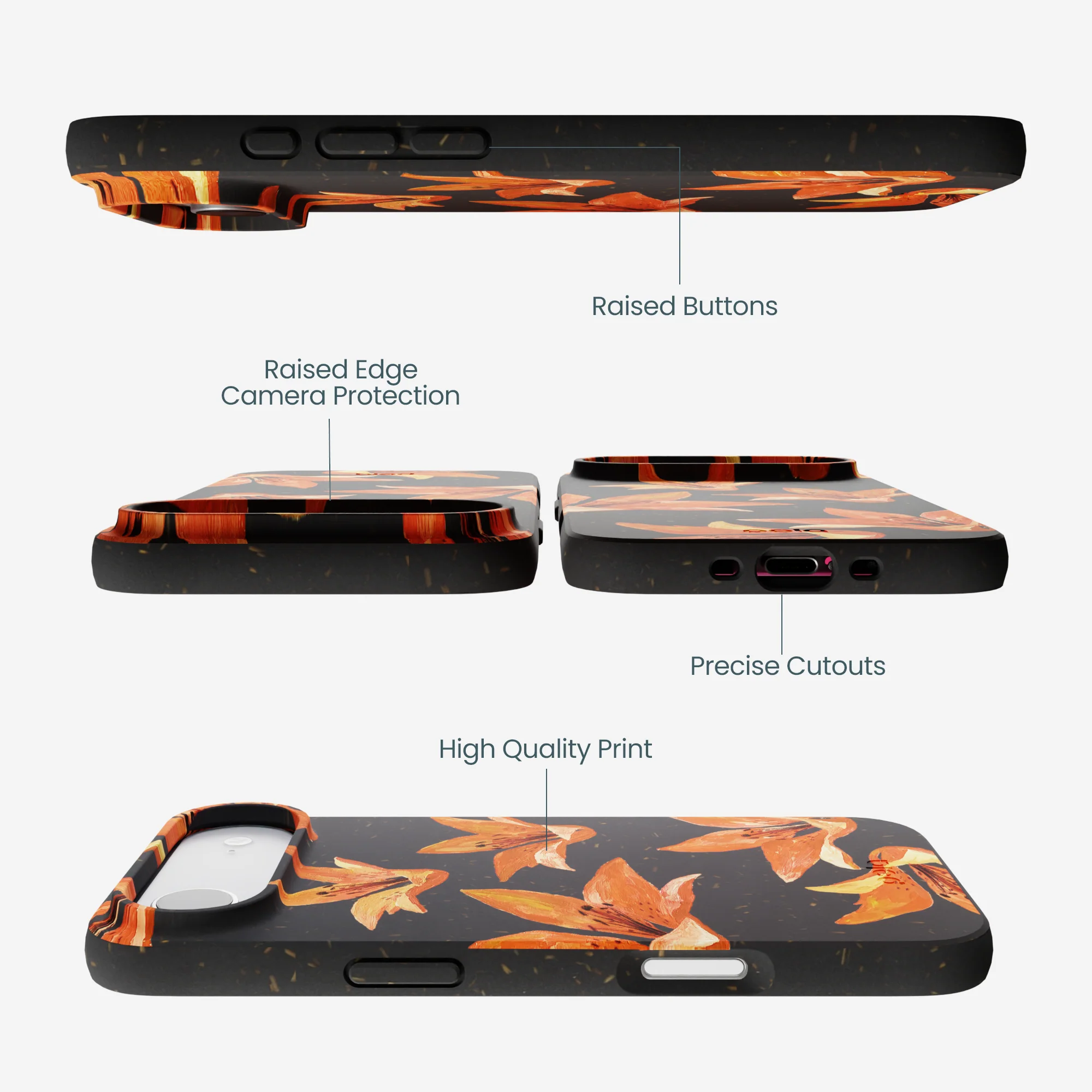 Black Tiger Lily iPhone Air Case - Image 3