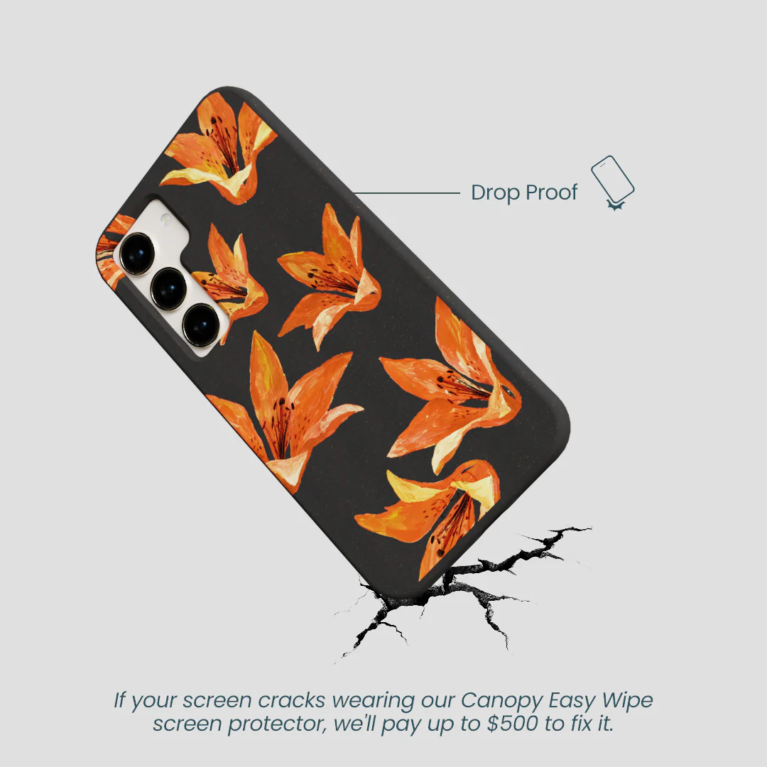Black Tiger Lily Samsung Galaxy S23 Case - Image 5