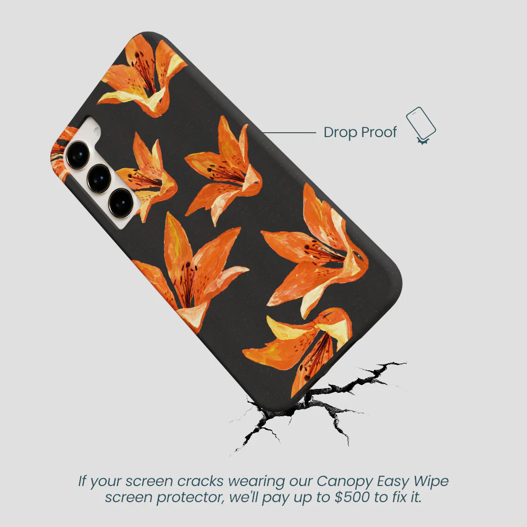 Black Tiger Lily Samsung Galaxy S23+(Plus) Case - Image 5