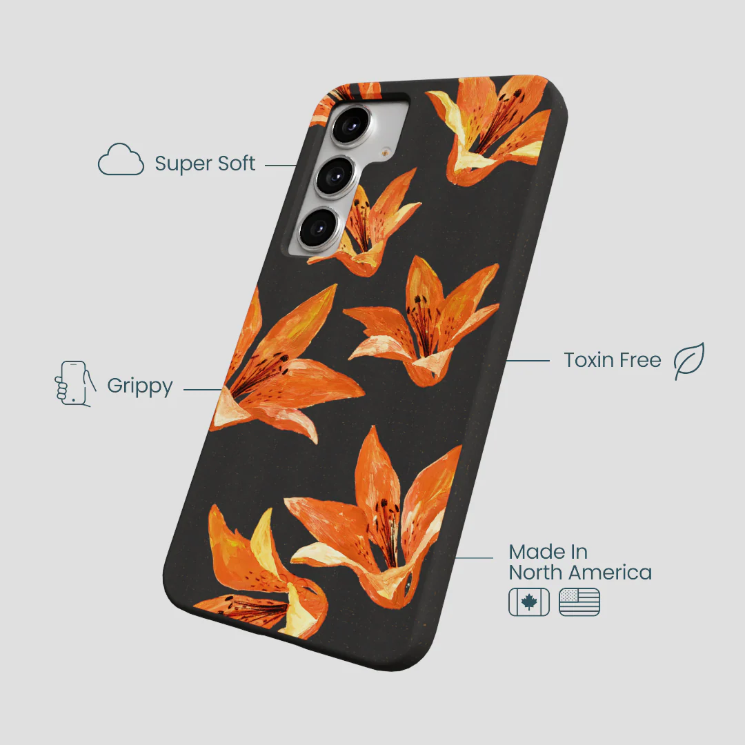Black Tiger Lily Samsung Galaxy S25+(Plus) Case - Image 4