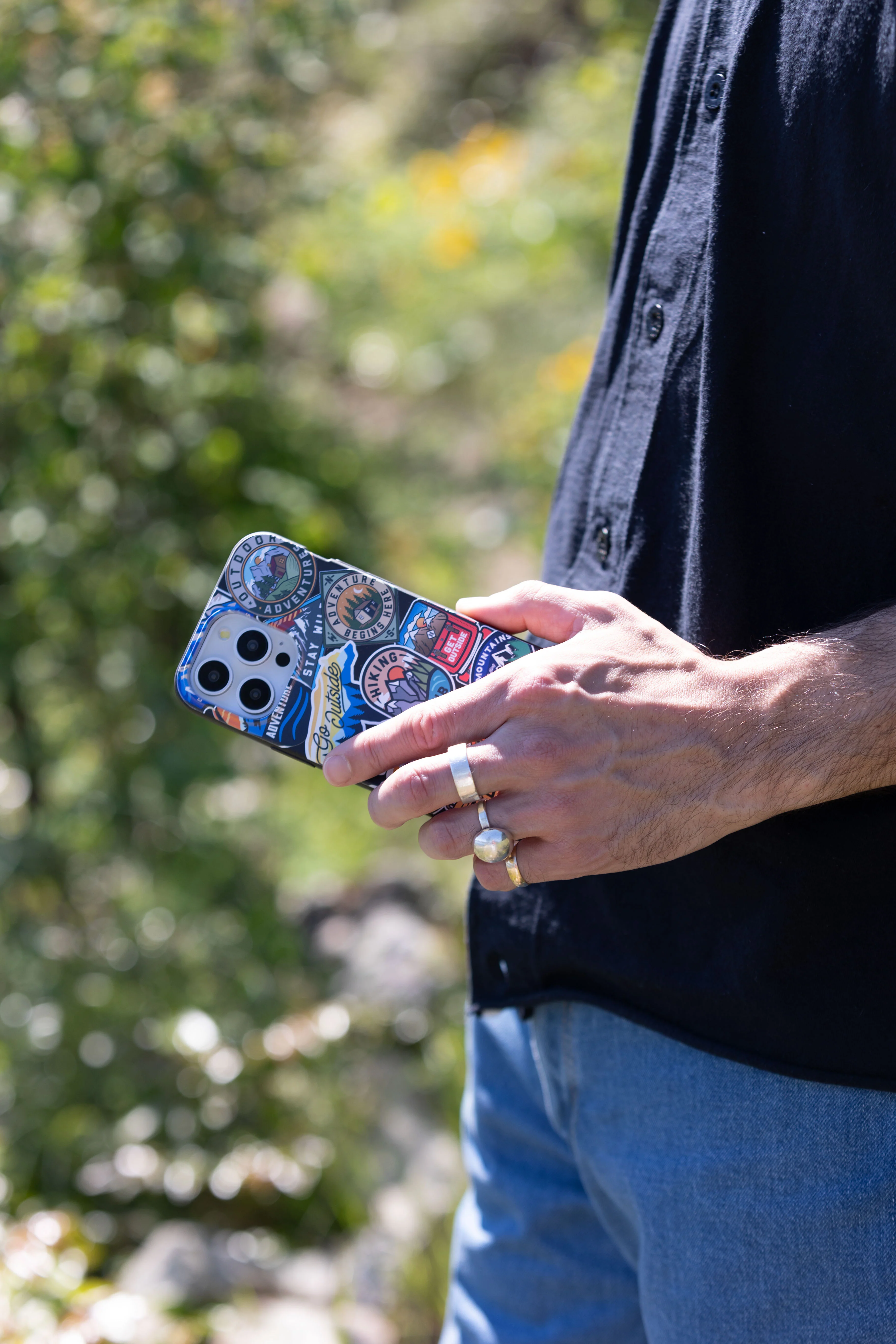 Black Trail Stickers iPhone 17 Case - Image 2