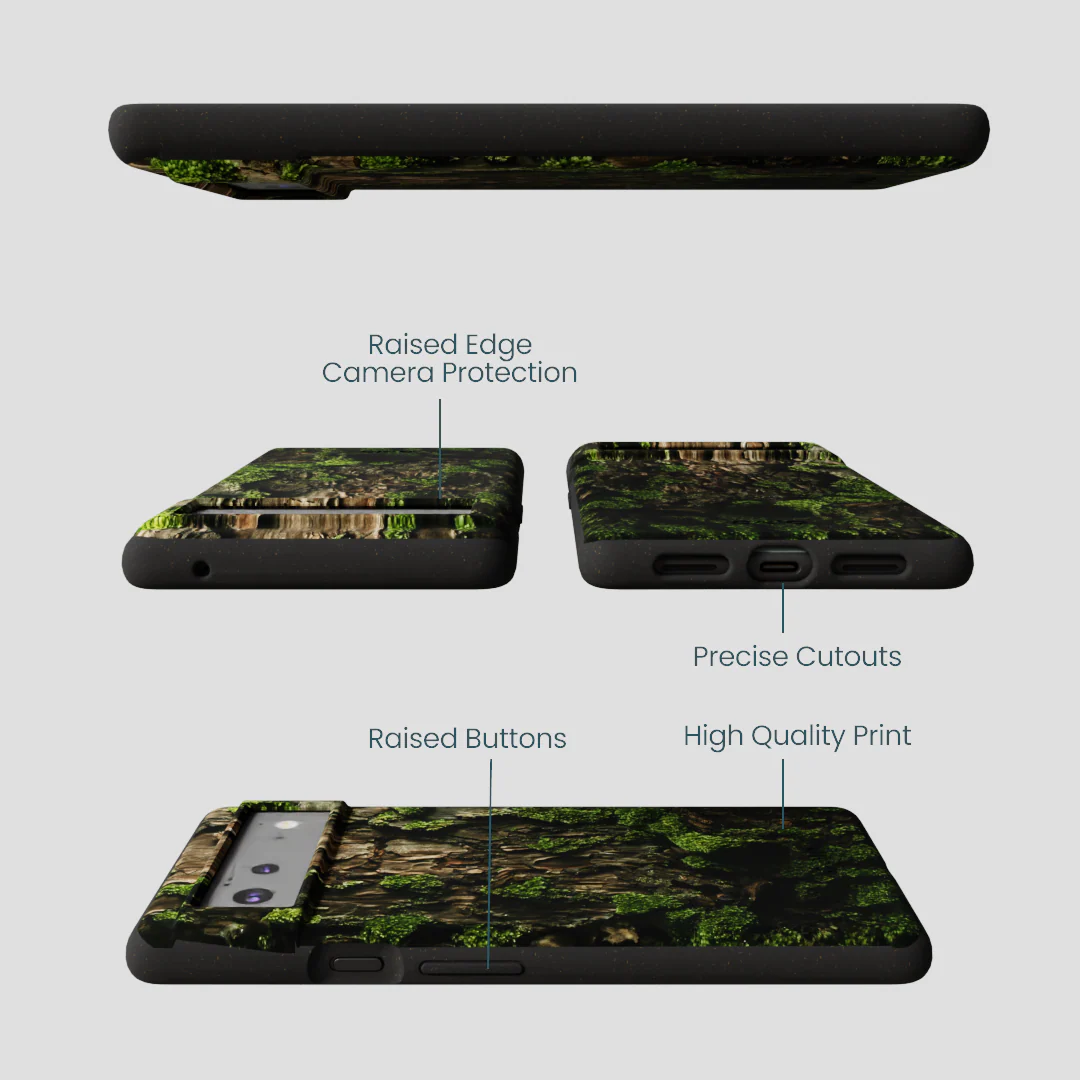 Black Tree Bark Google Pixel 6a Case - Image 3