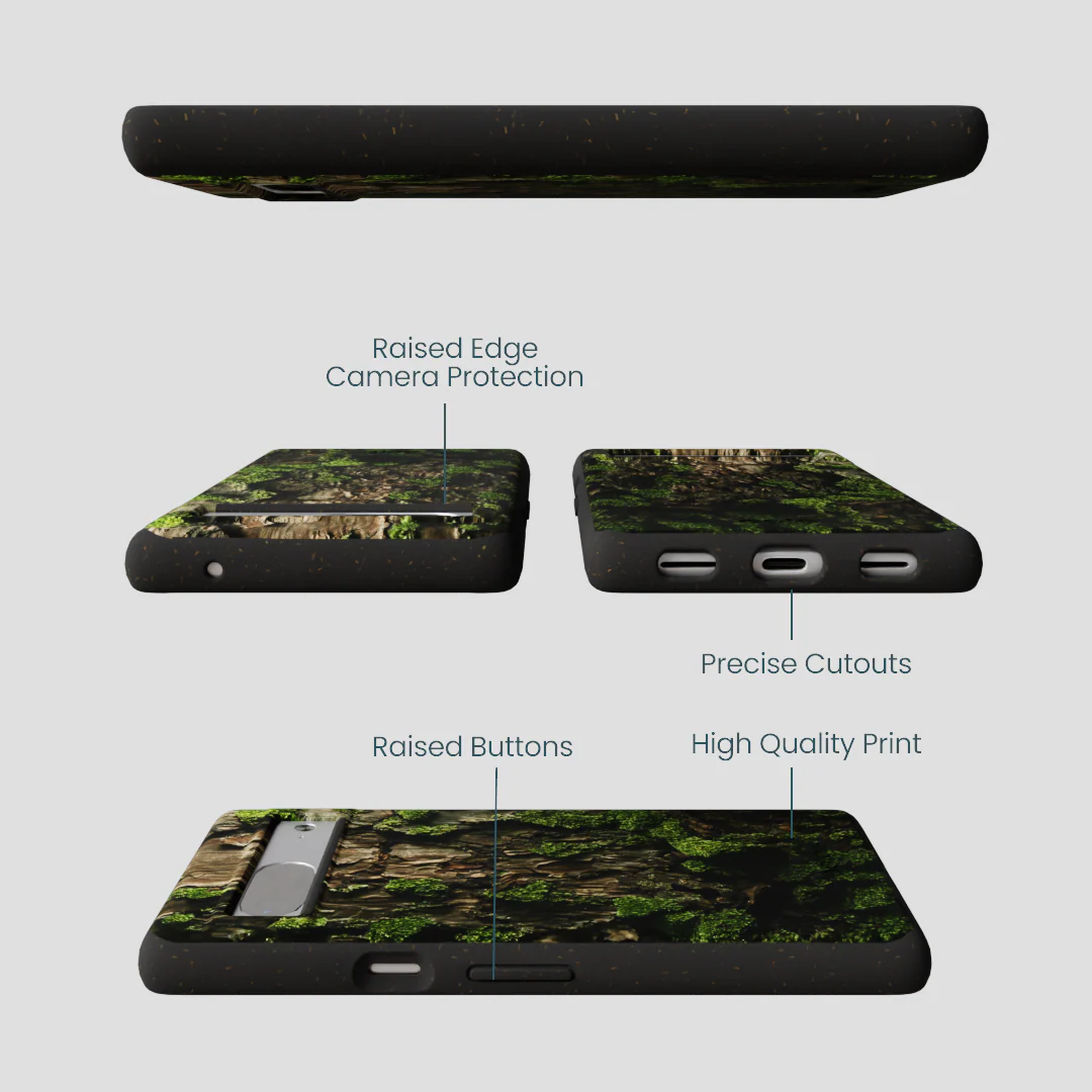 Black Tree Bark Google Pixel 7 Case - Image 3