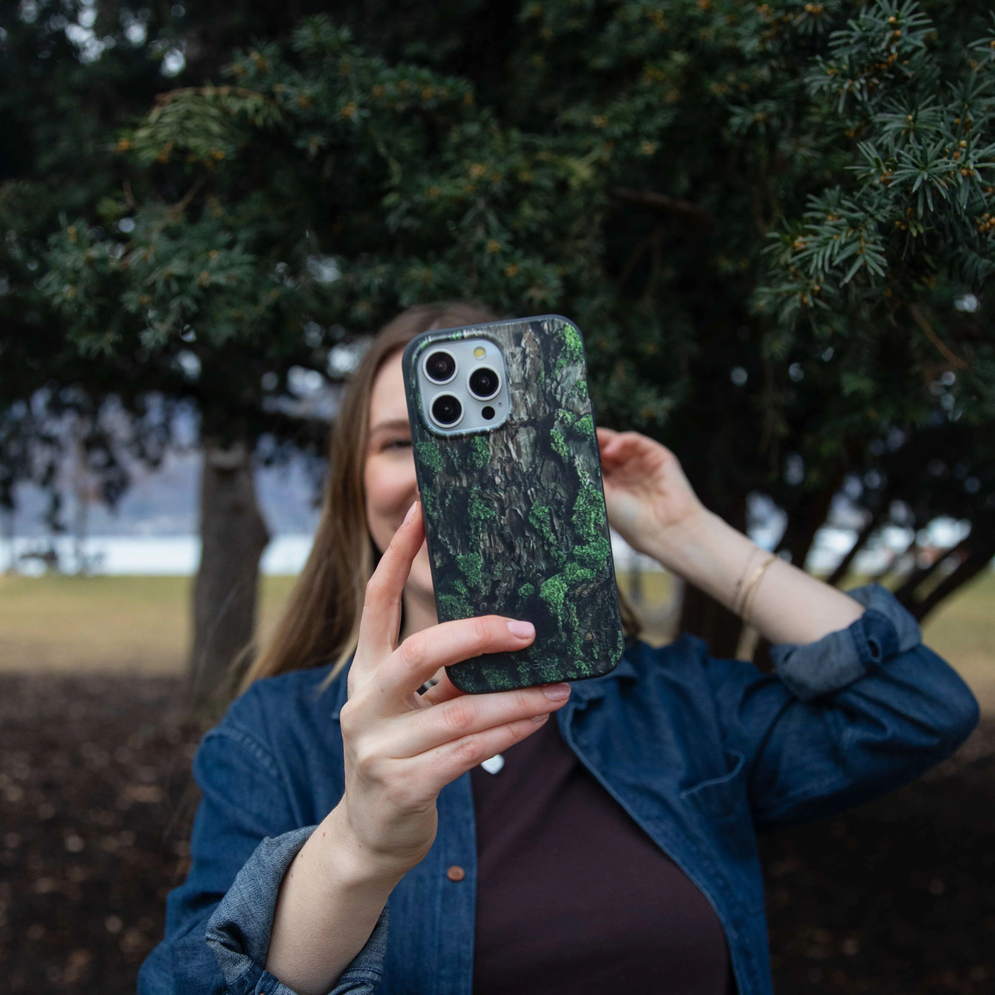 Black Tree Bark Google Pixel 7a Case - Image 2