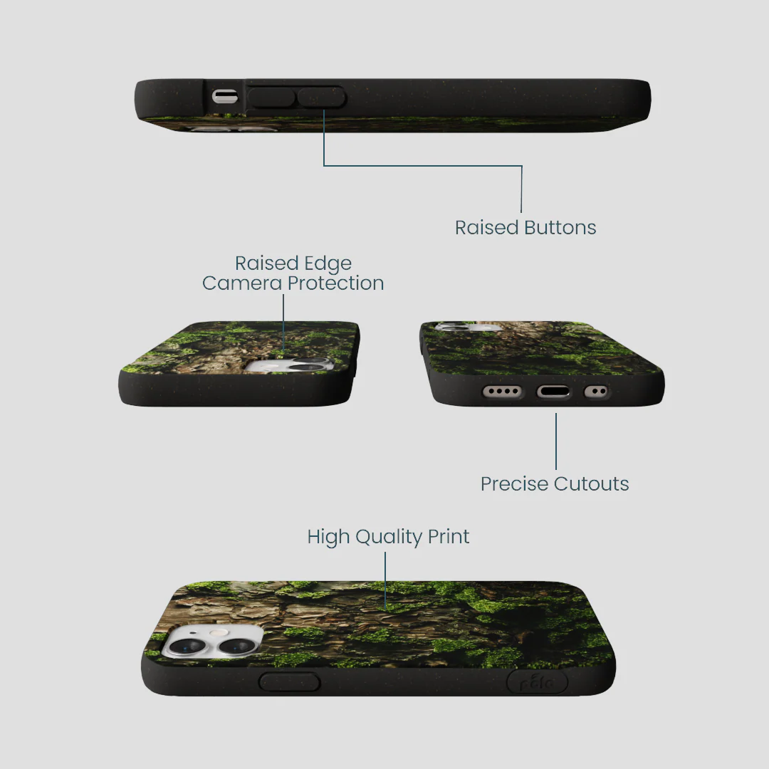 Black Tree Bark iPhone 12 Mini Case - Image 3