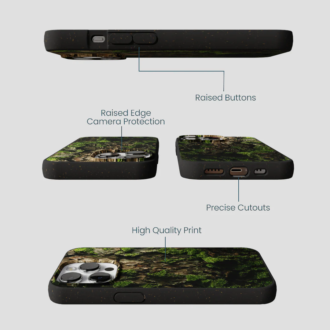 Black Tree Bark iPhone 13 Pro Case - Image 3