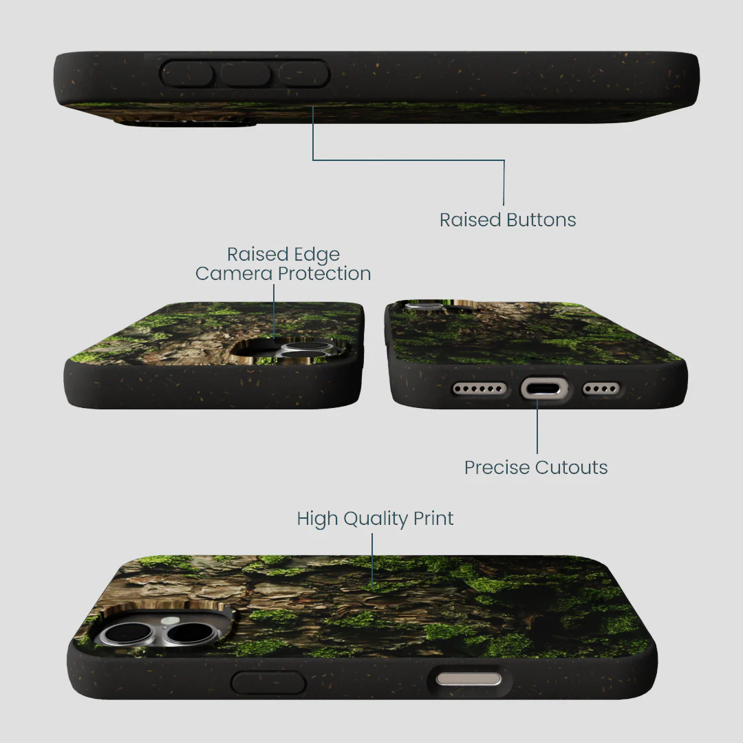 Black Tree Bark iPhone 16 Plus Case - Image 3
