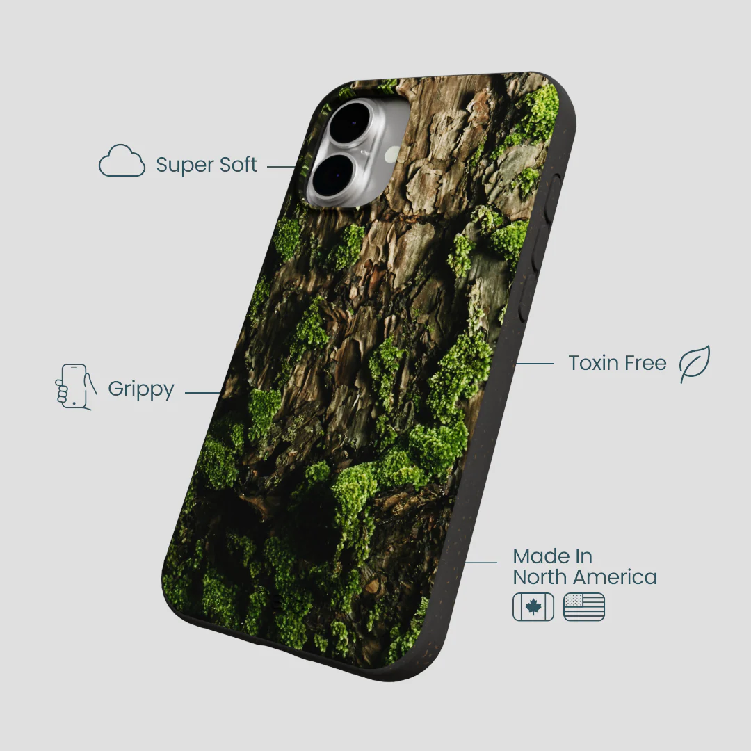 Black Tree Bark iPhone 16 Plus Case - Image 4