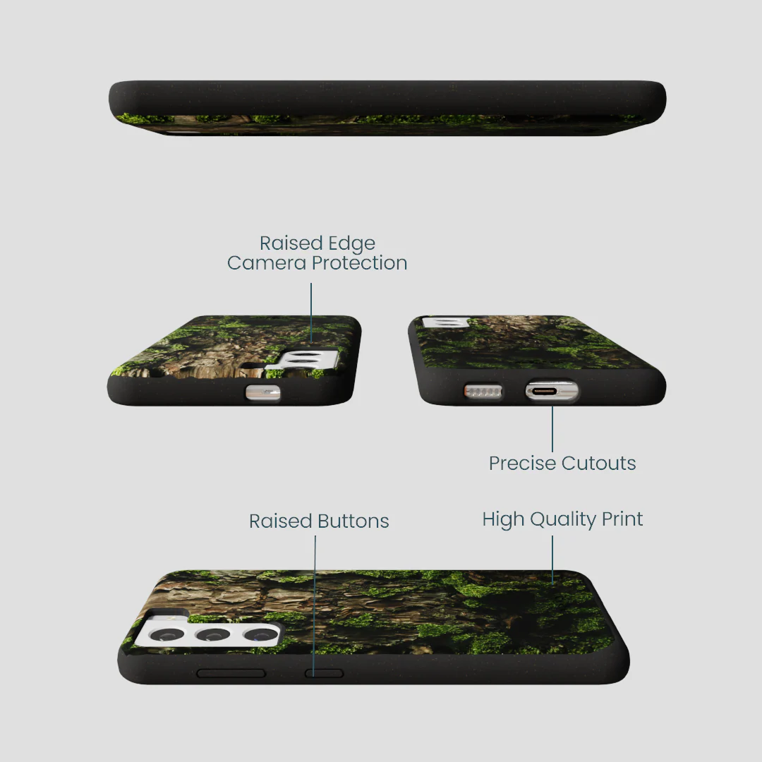 Black Tree Bark Samsung Galaxy S22 Case - Image 3
