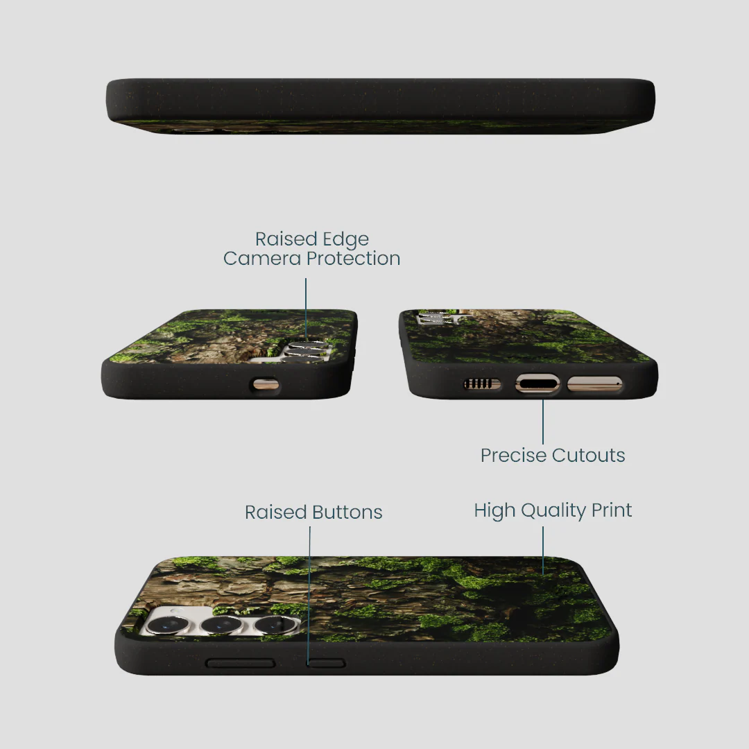 Black Tree Bark Samsung Galaxy S23 Case - Image 3
