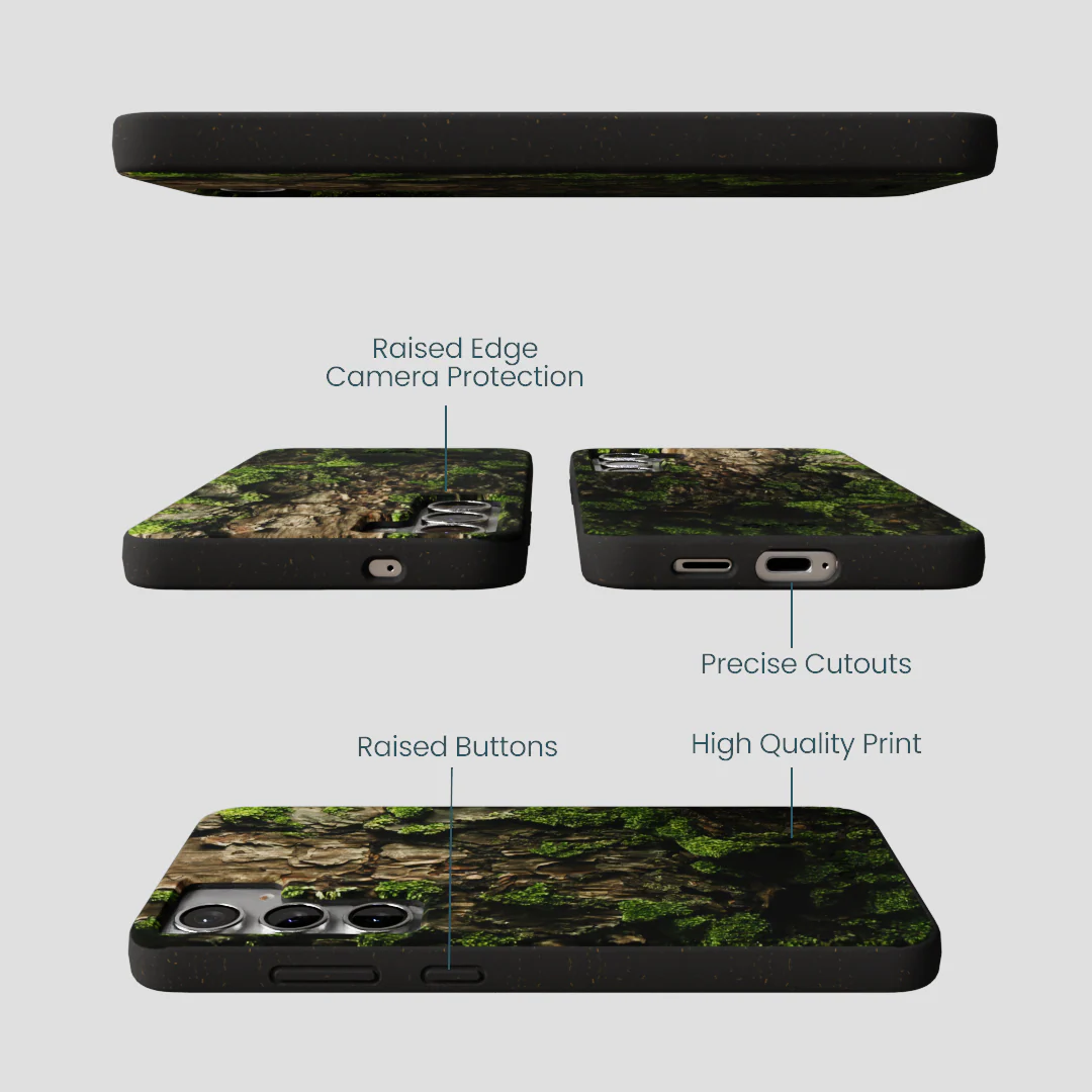 Black Tree Bark Samsung Galaxy S25+(Plus) Case - Image 3