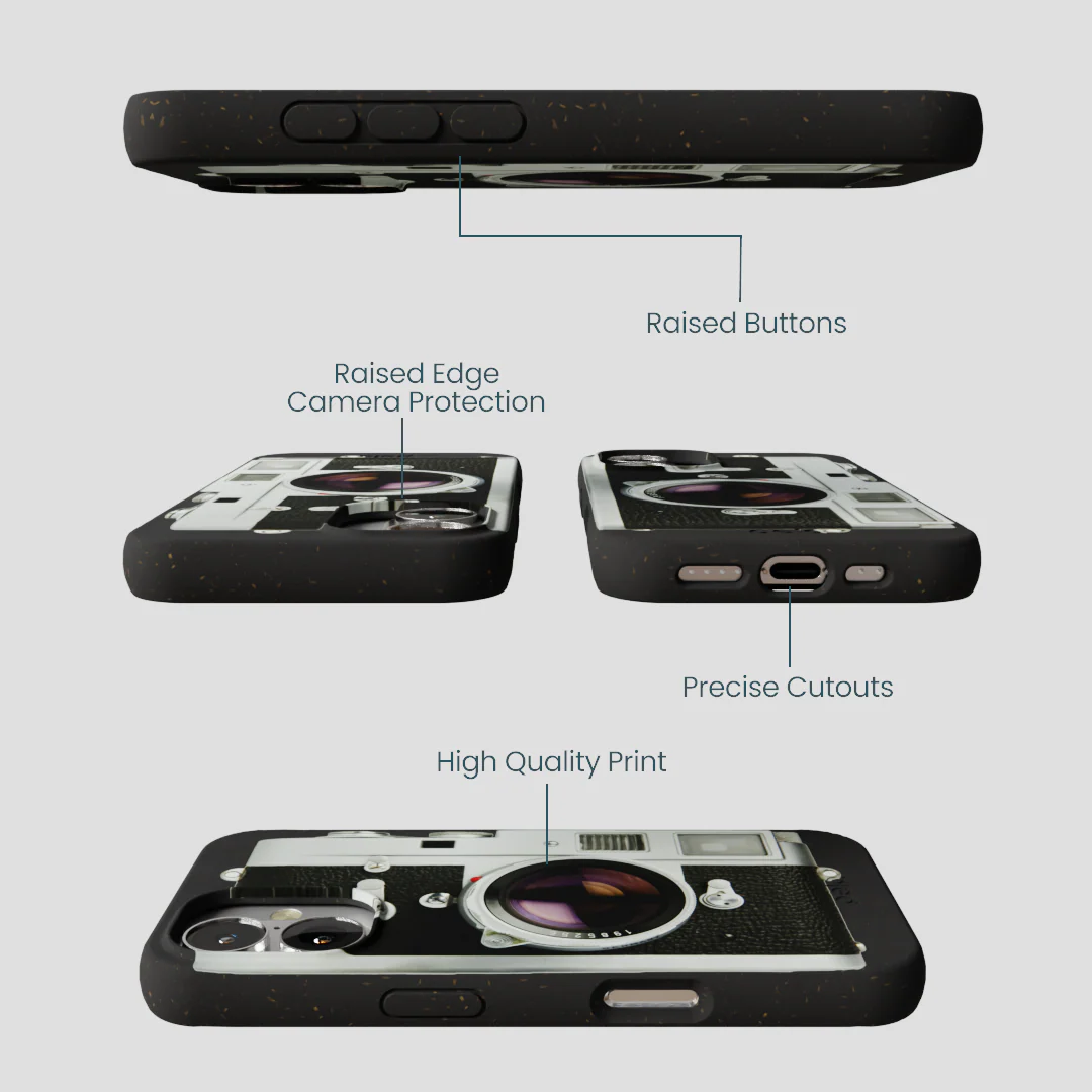 Black Vintage Camera iPhone 16 Case - Image 3