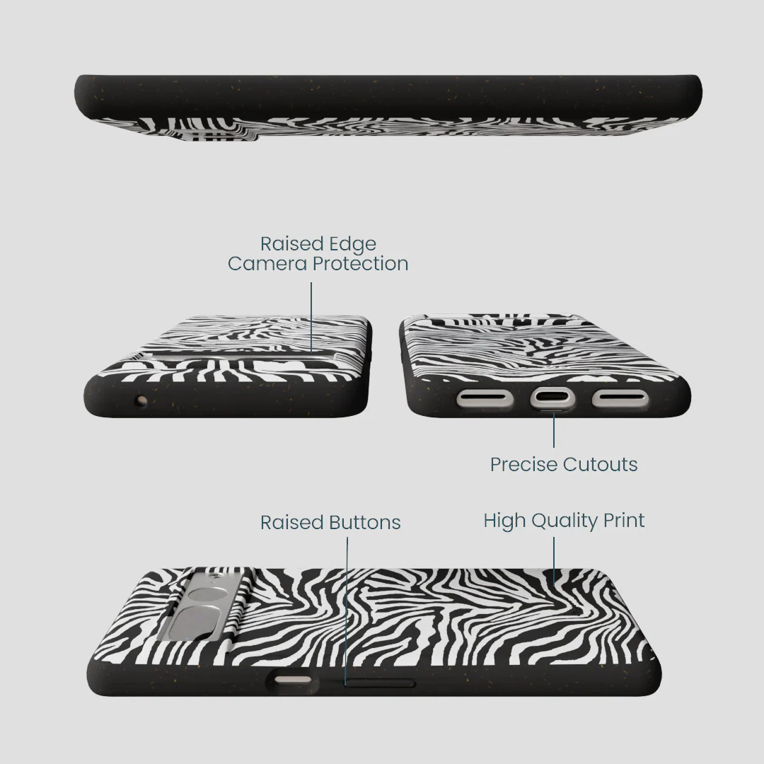 Black Zebra Lines Google Pixel 7 Pro Case - Image 3