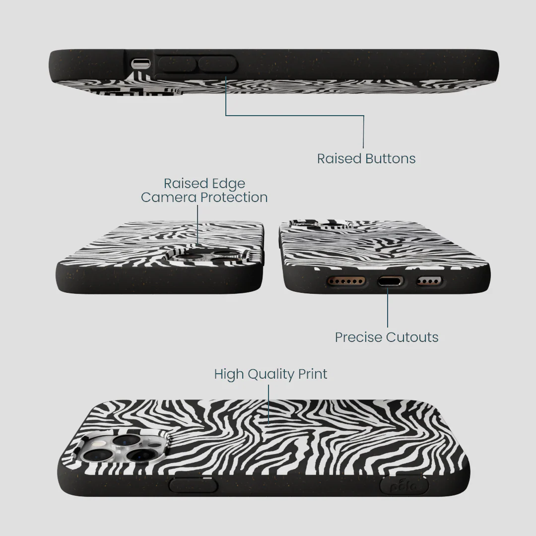Black Zebra Lines iPhone 12 Pro Max Case - Image 3