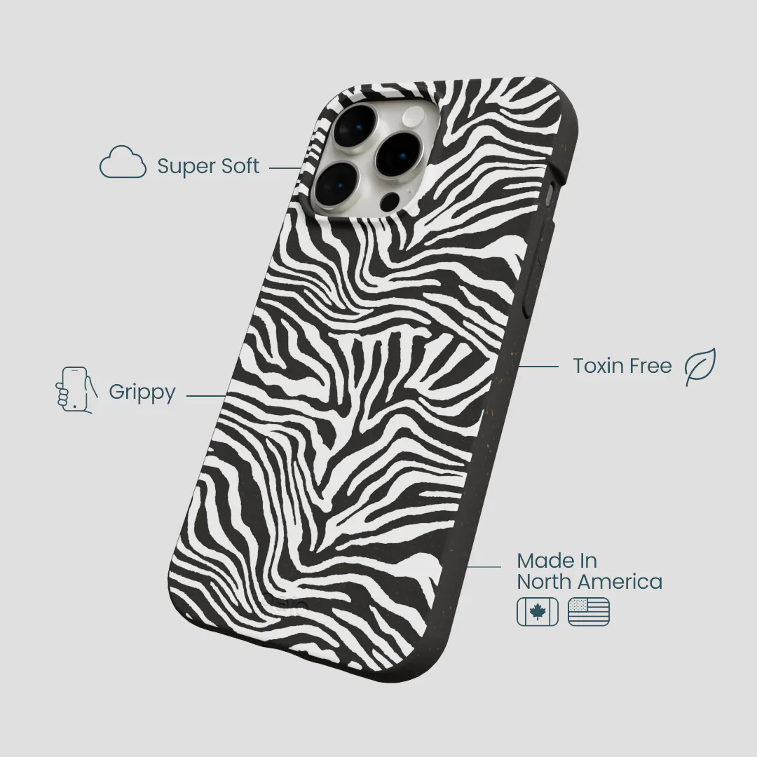 Black Zebra Lines iPhone 15 Pro Max Case - Image 4