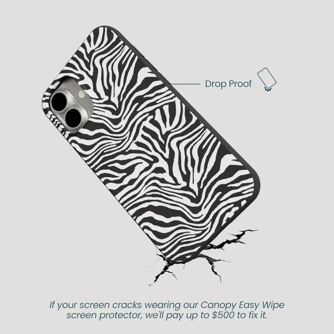 Black Zebra Lines iPhone 16 Plus Case - Image 5