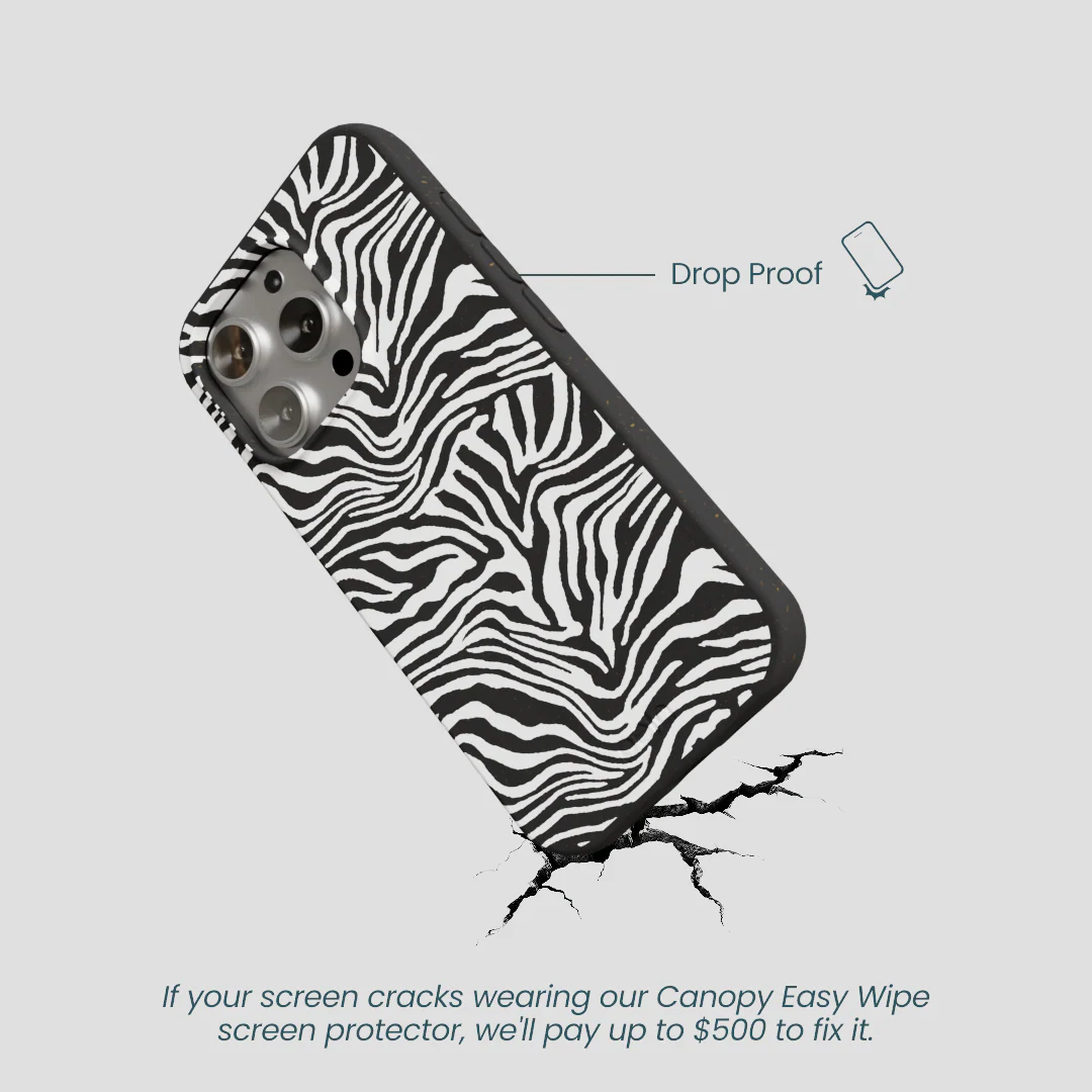 Black Zebra Lines iPhone 16 Pro Case - Image 5