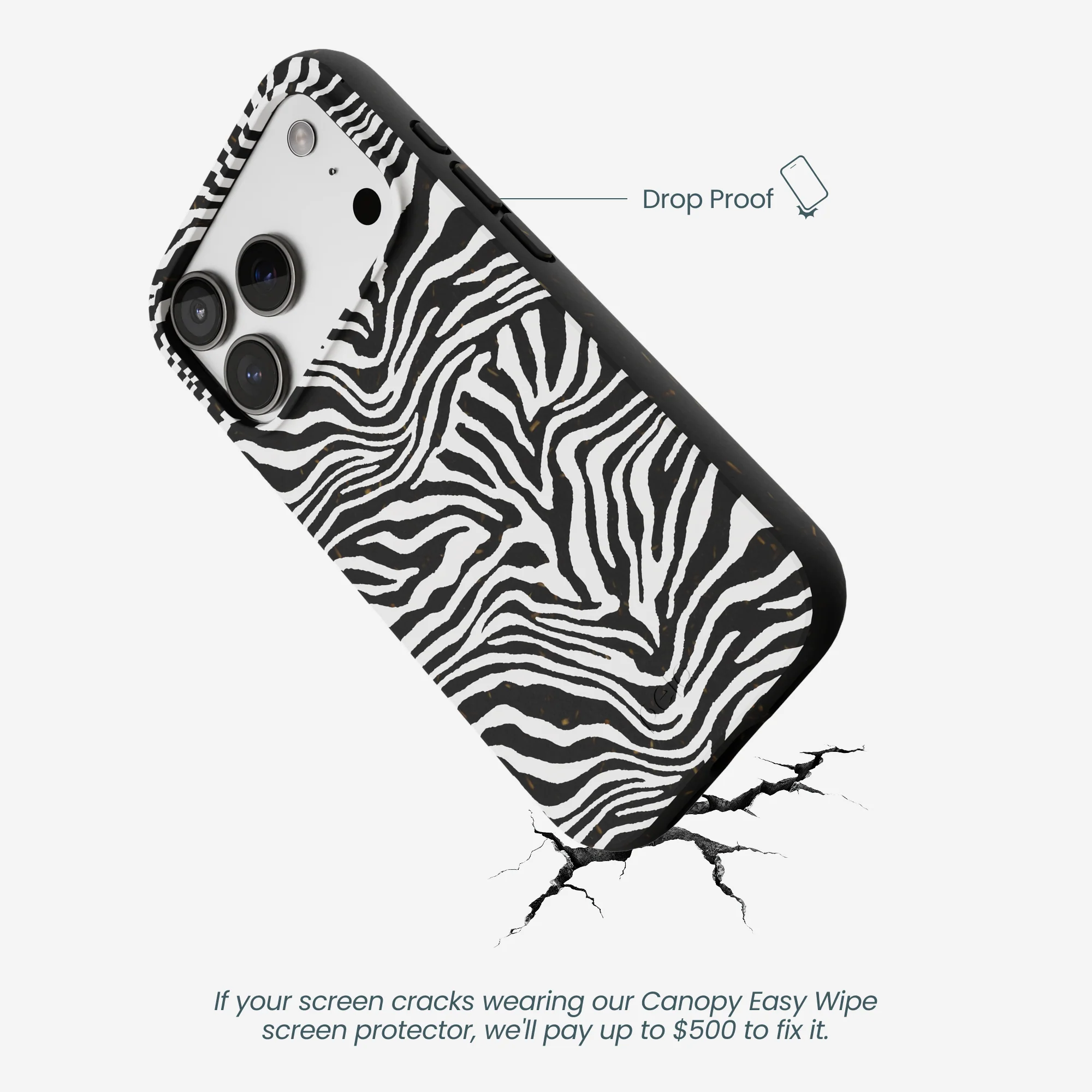 Black Zebra Lines iPhone 17 Pro Case - Image 5