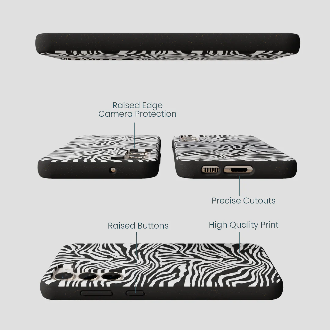 Black Zebra Lines Samsung Galaxy S23+(Plus) Case - Image 3