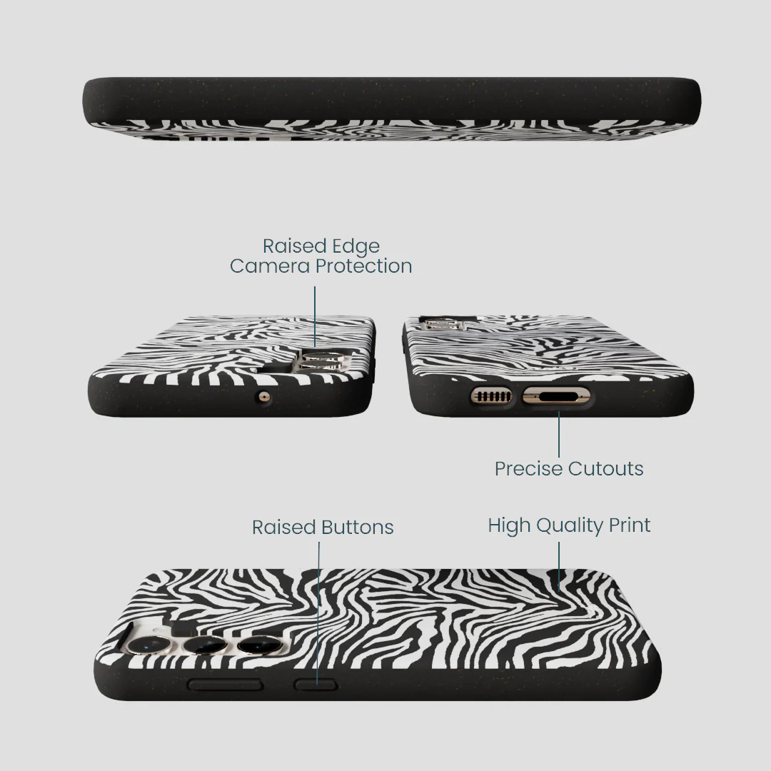 Black Zebra Lines Samsung Galaxy S24+(Plus) Case - Image 3