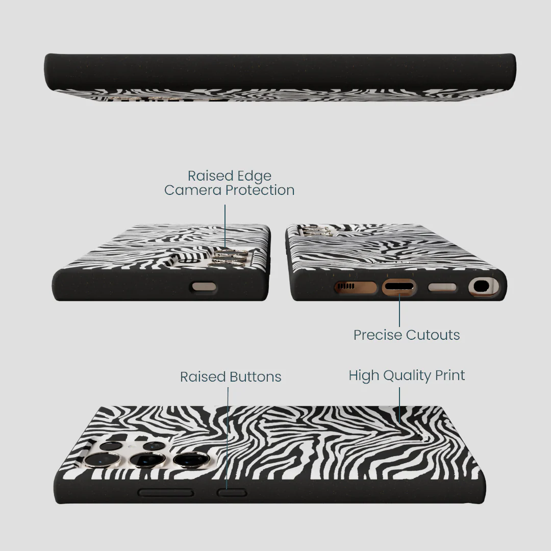 Black Zebra Lines Samsung Galaxy S24 Ultra Case - Image 3