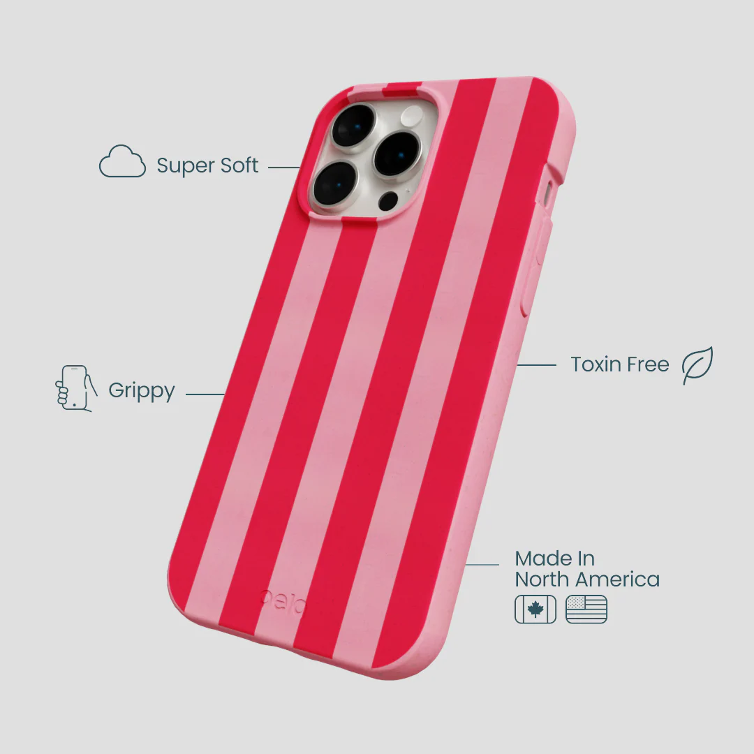 Bubblegum Pink Big Pink Stripes iPhone 15 Pro Max Case - Image 4