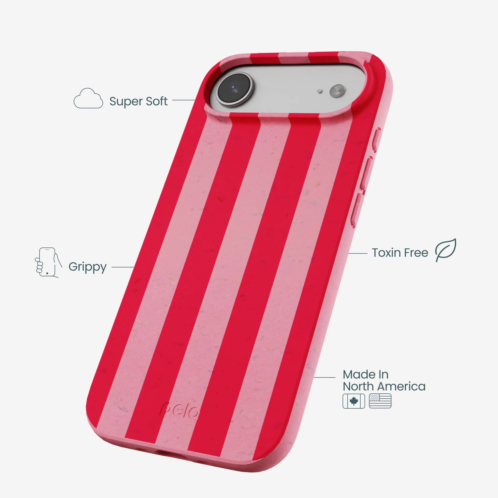 Bubblegum Pink Big Pink Stripes iPhone Air Case - Image 4