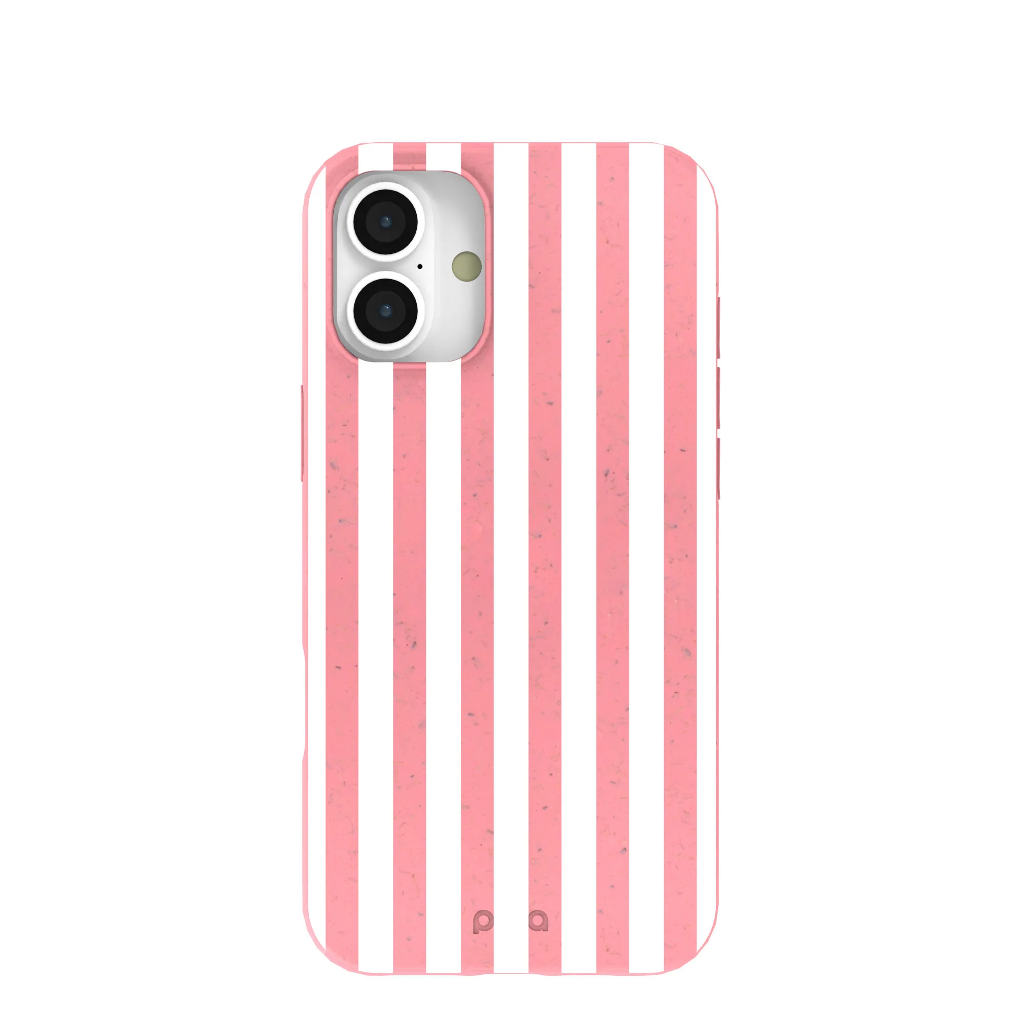 Bubblegum Pink Blush White Stripes iPhone 16 Plus Case