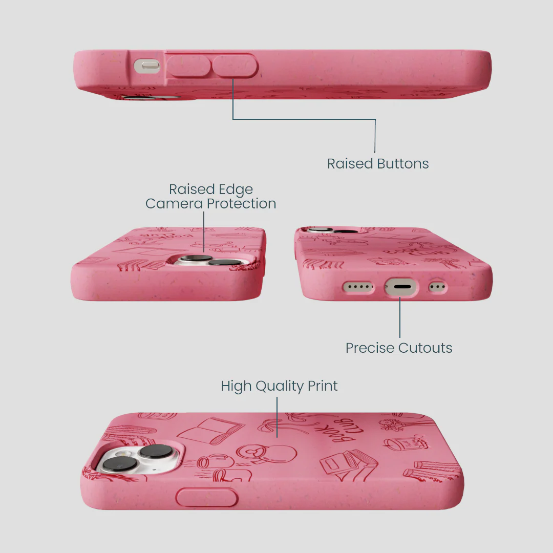 Bubblegum Pink Book Club iPhone 13 Case - Image 3
