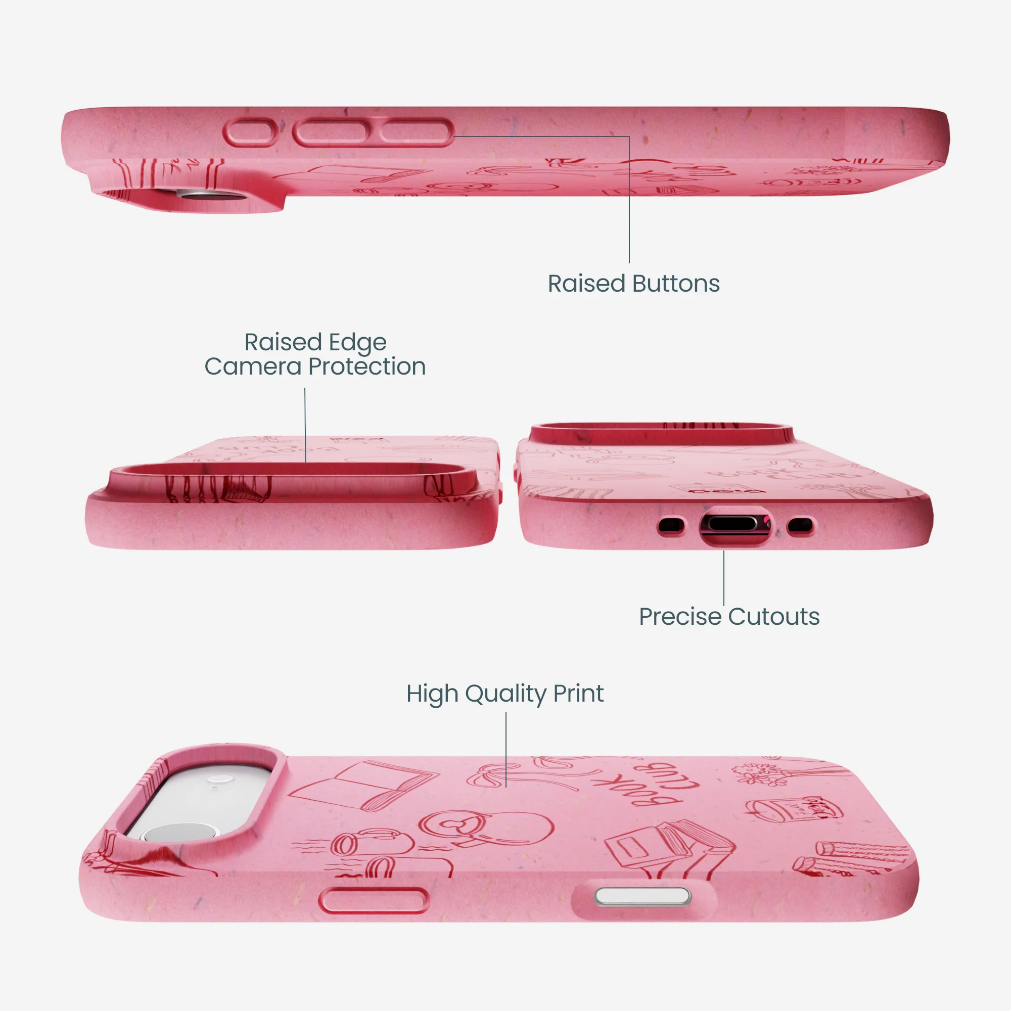 Bubblegum Pink Book Club iPhone Air Case - Image 3