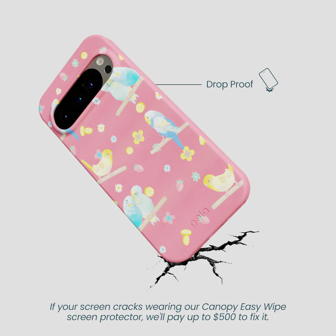 Bubblegum Pink Budgie Daydream Google Pixel 9/9 Pro Case - Image 5