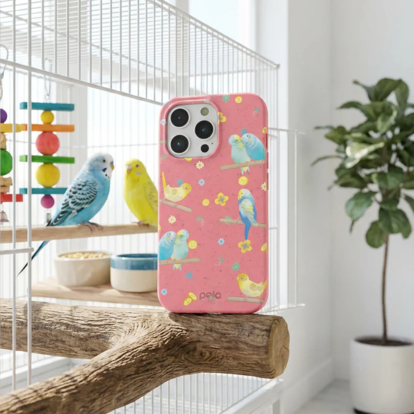 Bubblegum Pink Budgie Daydream iPhone 12 Pro Max Case - Image 9
